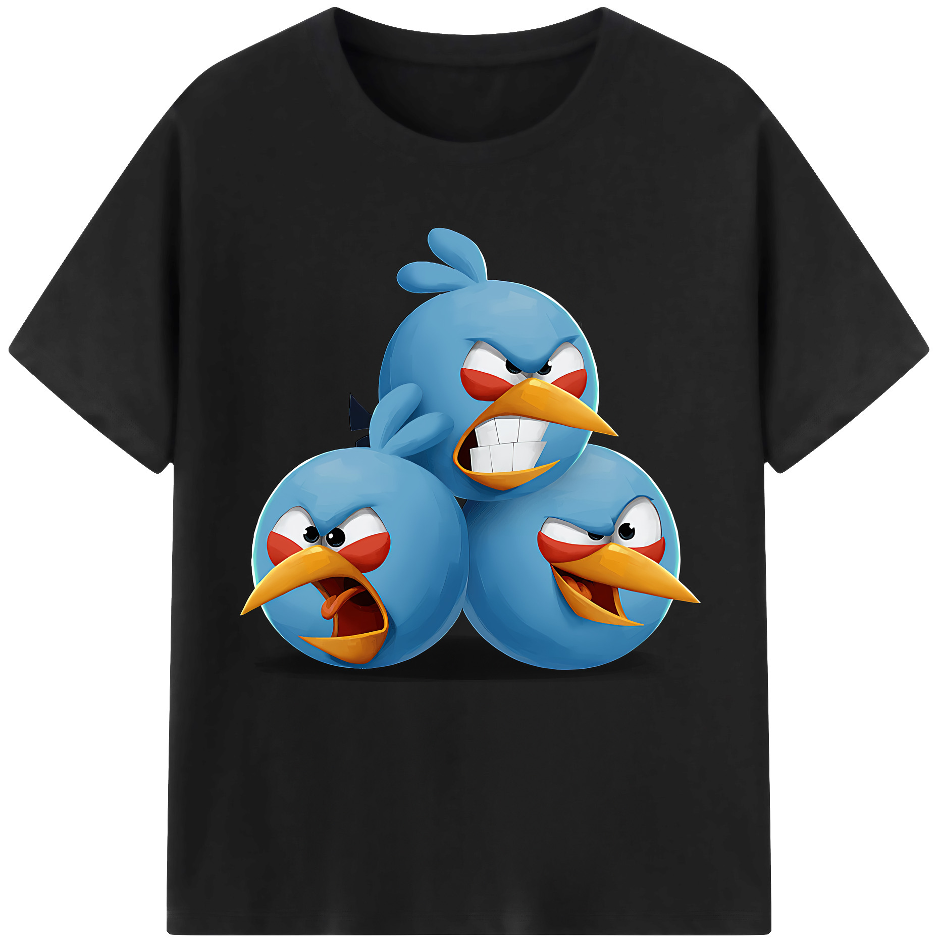 （画像用） Angry Birds アングリーバード レディースカジュアルプリントTシャツ（綿100％）