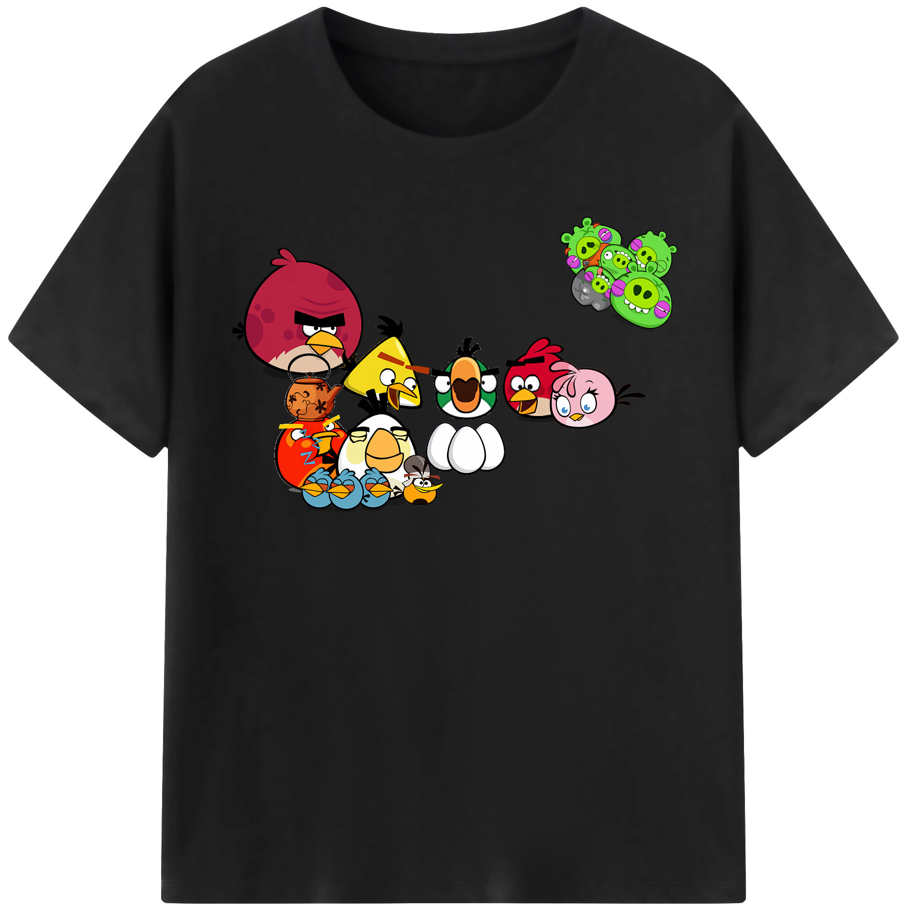 （画像用） Angry Birds アングリーバード レディースカジュアルプリントTシャツ（綿100％）
