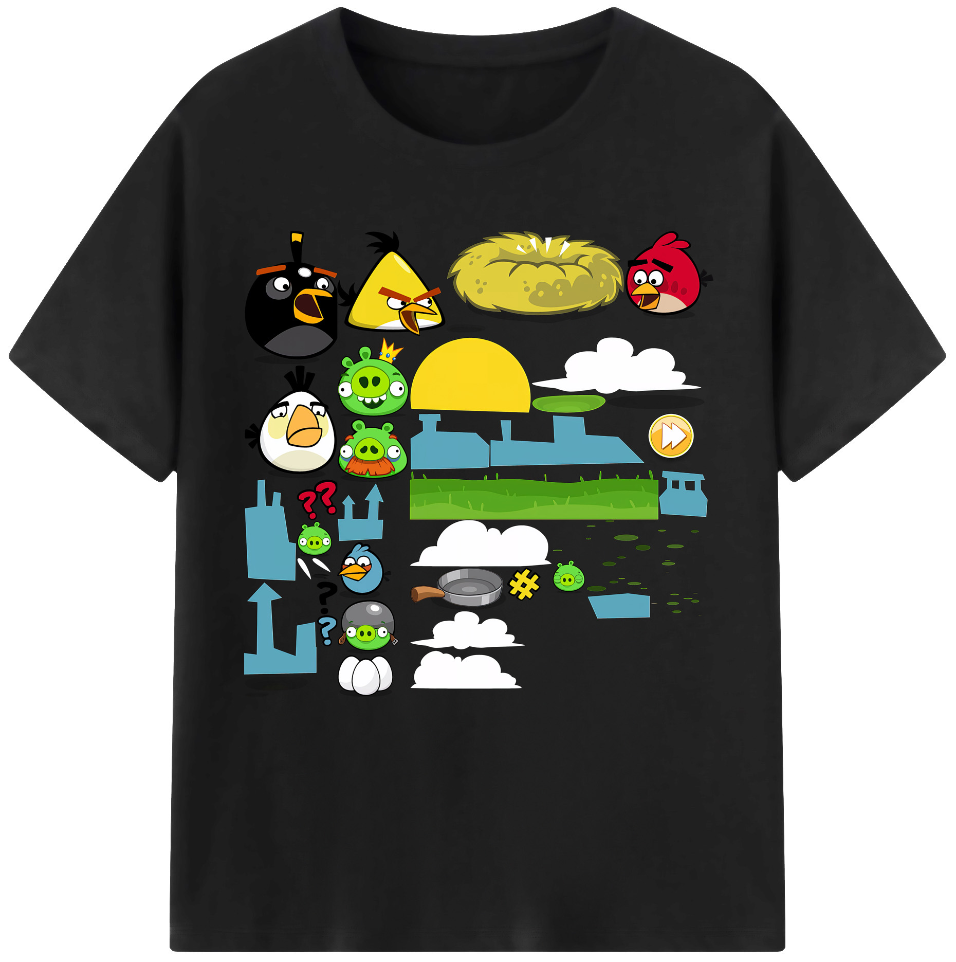 （画像用） Angry Birds アングリーバード レディースカジュアルプリントTシャツ（綿100％）