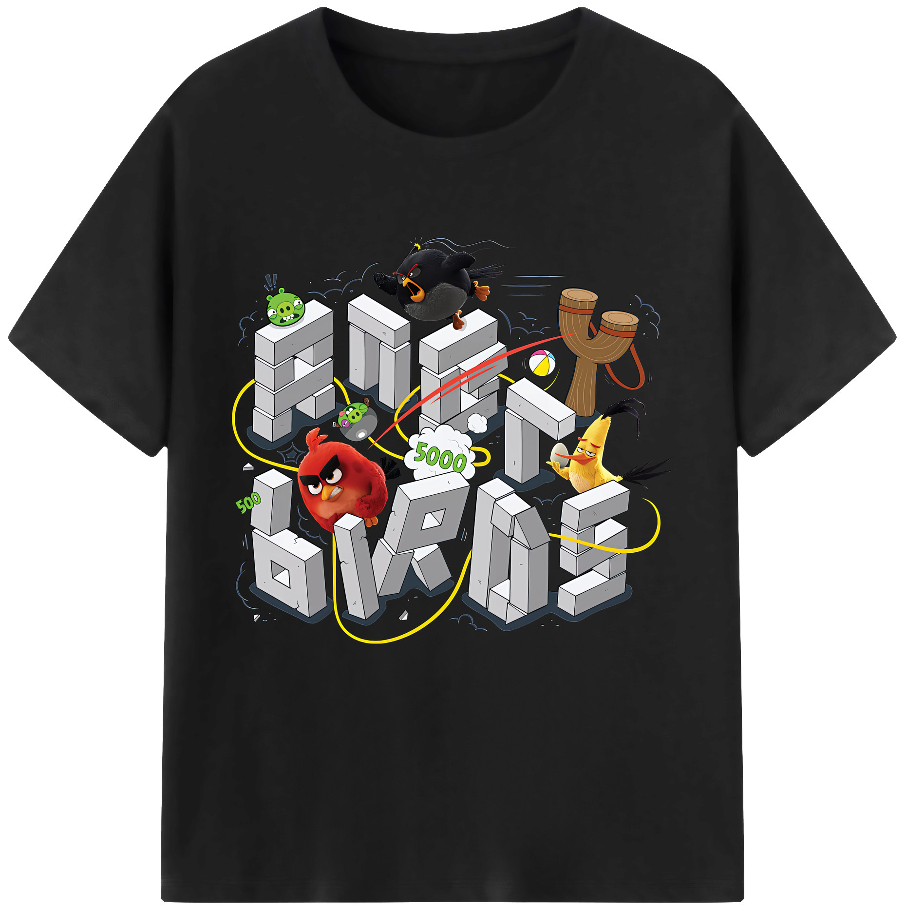 （画像用） Angry Birds アングリーバード レディースカジュアルプリントTシャツ（綿100％）