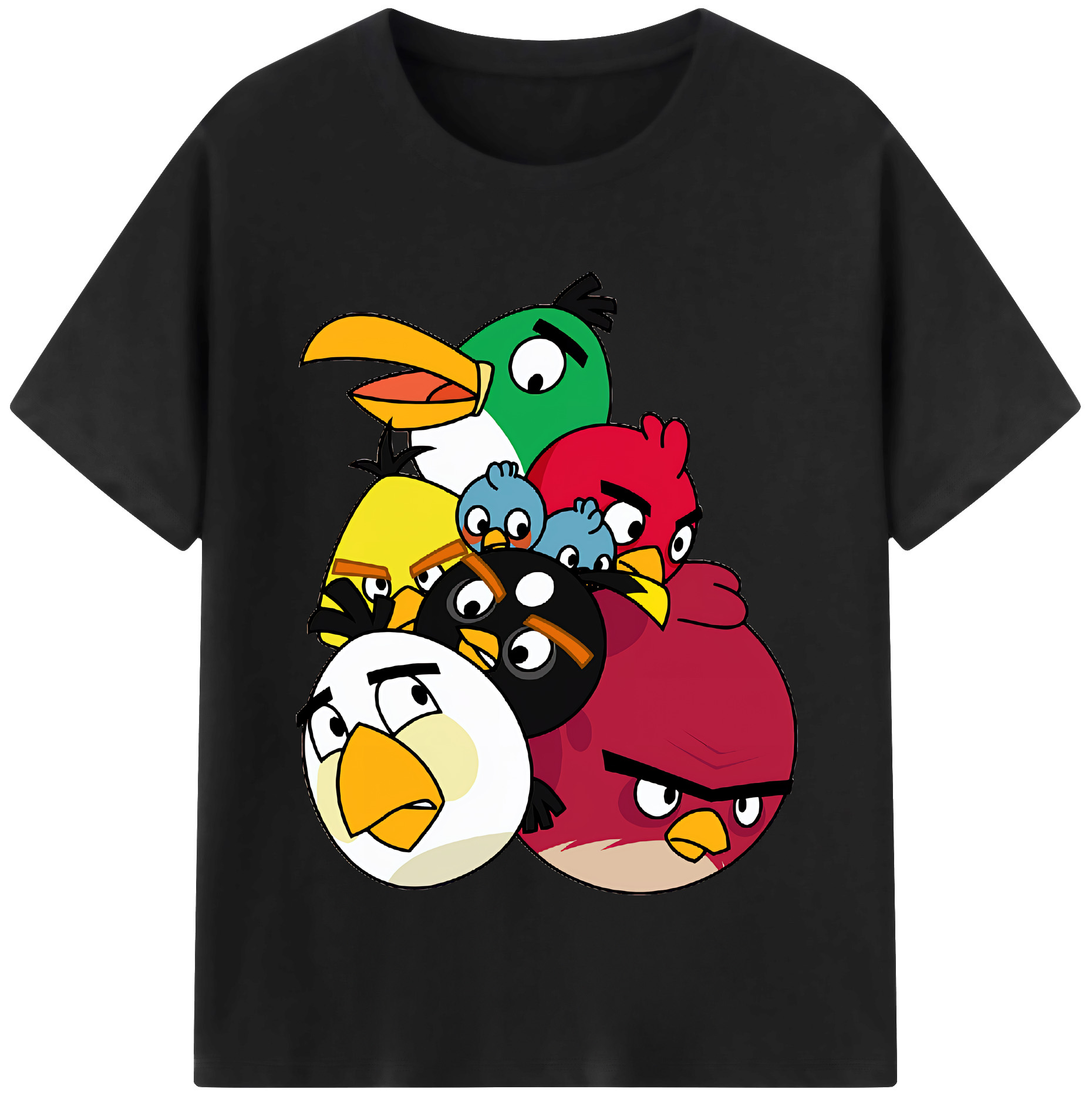 （画像用） Angry Birds アングリーバード レディースカジュアルプリントTシャツ（綿100％）
