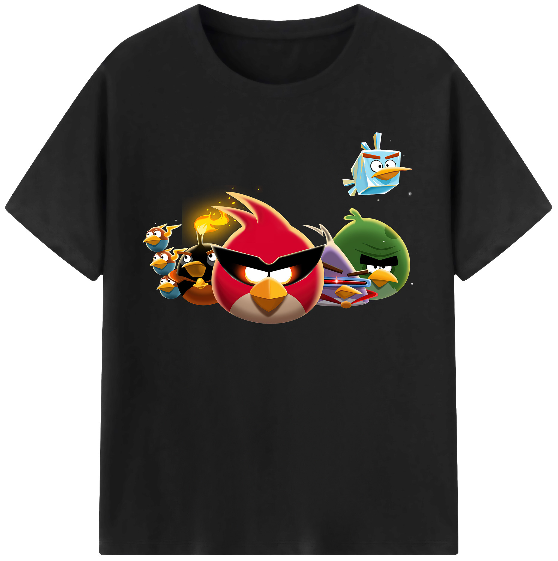 （画像用） Angry Birds アングリーバード レディースカジュアルプリントTシャツ（綿100％）