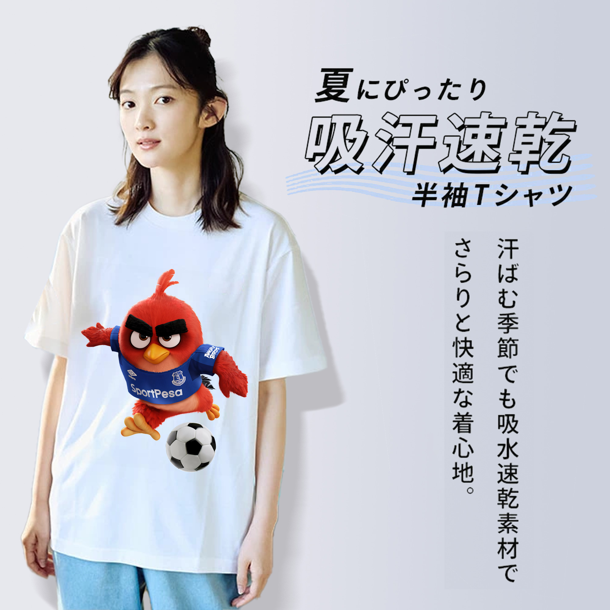 Angry Birds アングリーバード レディースカジュアルプリントTシャツ（綿100％）