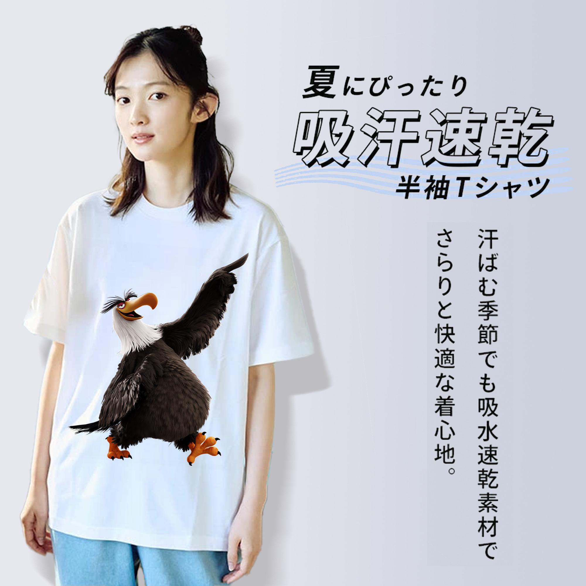 Angry Birds アングリーバード レディースカジュアルプリントTシャツ（綿100％）
