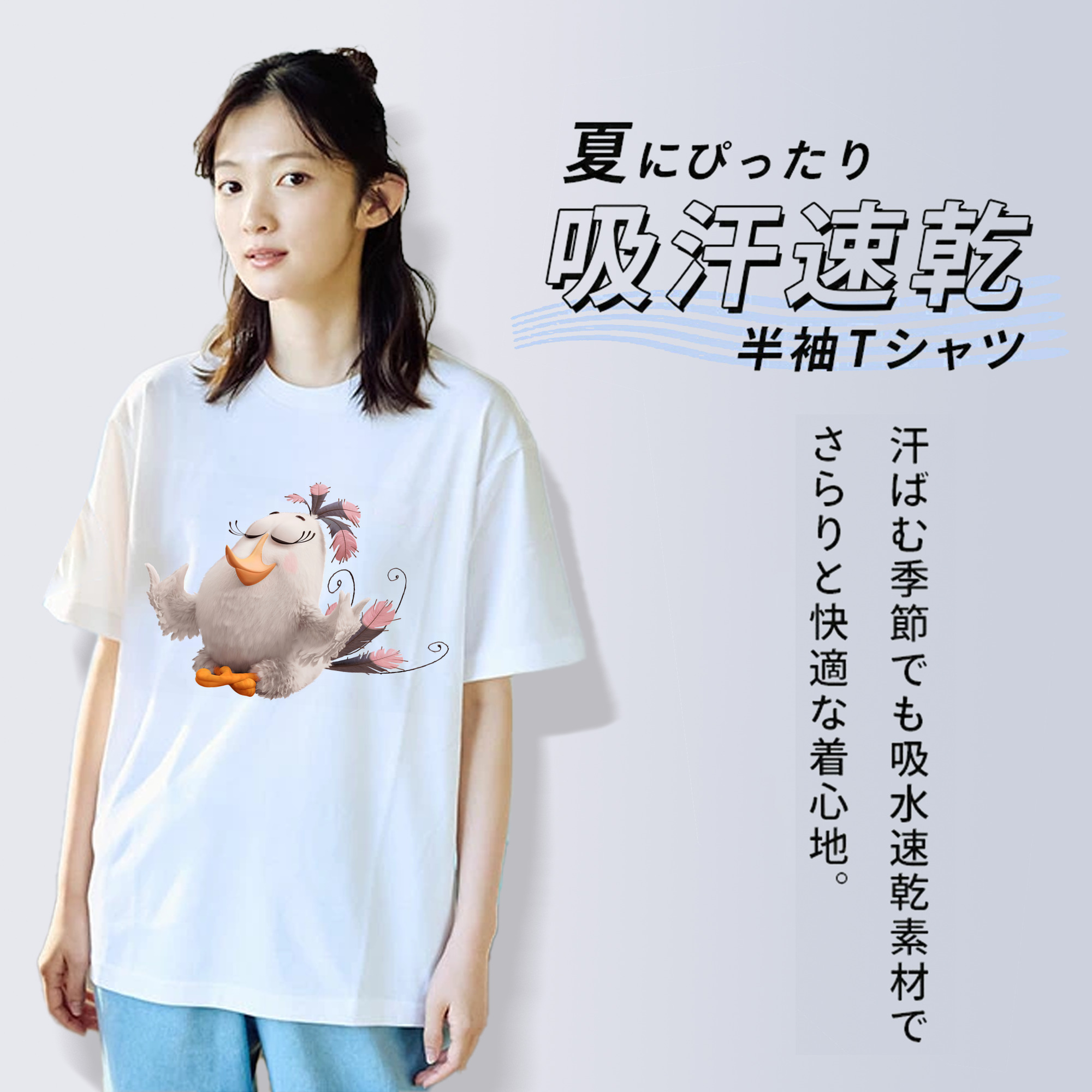 Angry Birds アングリーバード レディースカジュアルプリントTシャツ（綿100％）