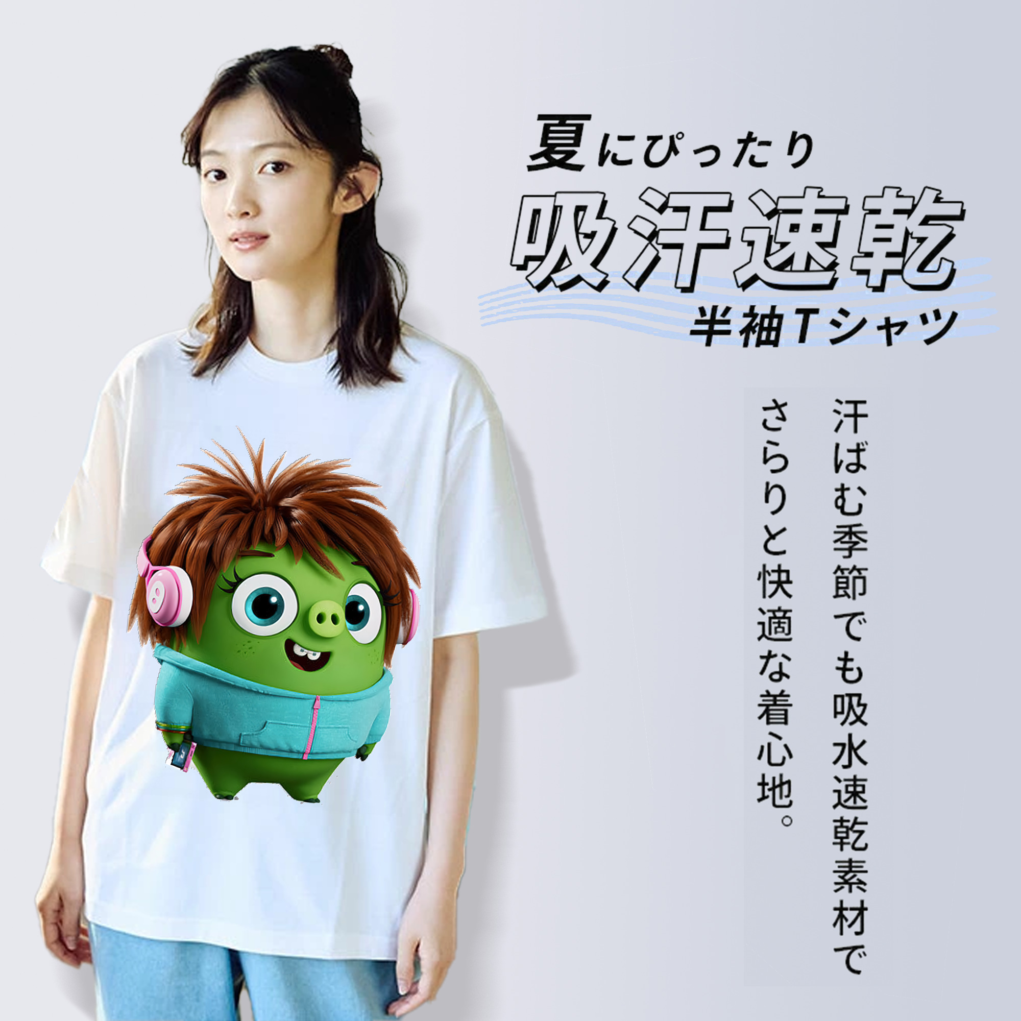 Angry Birds アングリーバード レディースカジュアルプリントTシャツ（綿100％）