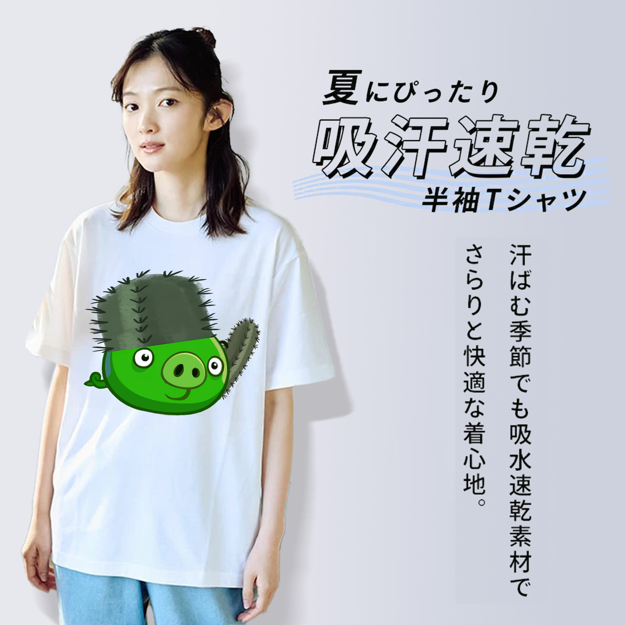 Angry Birds アングリーバード レディースカジュアルプリントTシャツ（綿100％）