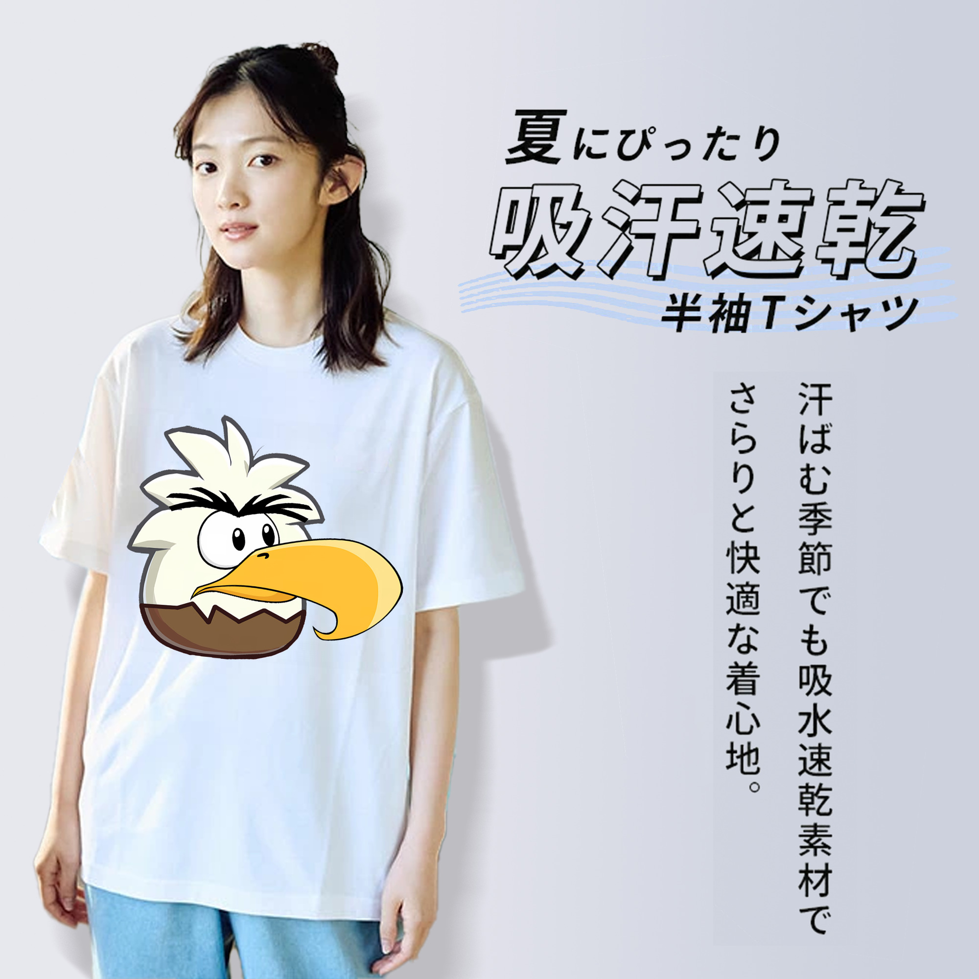 Angry Birds アングリーバード レディースカジュアルプリントTシャツ（綿100％）