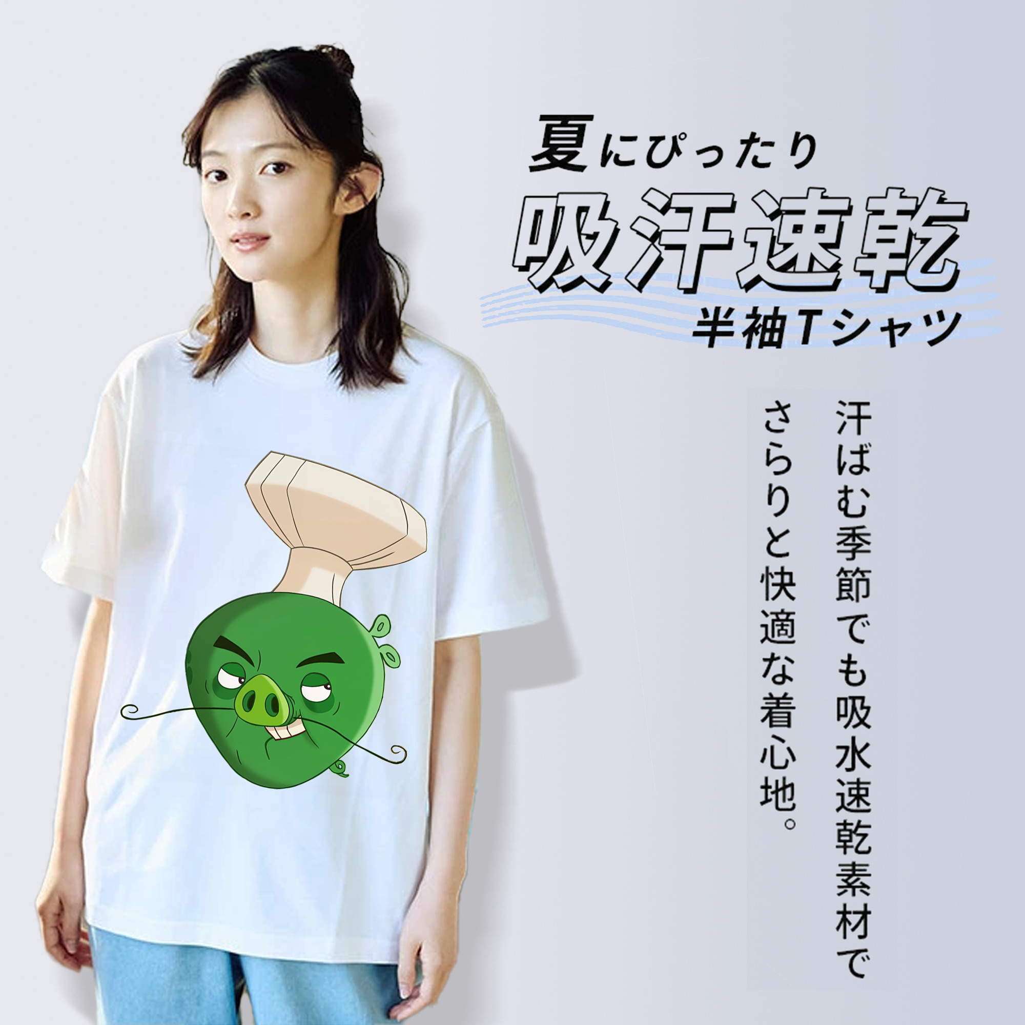 Angry Birds アングリーバード レディースカジュアルプリントTシャツ（綿100％）