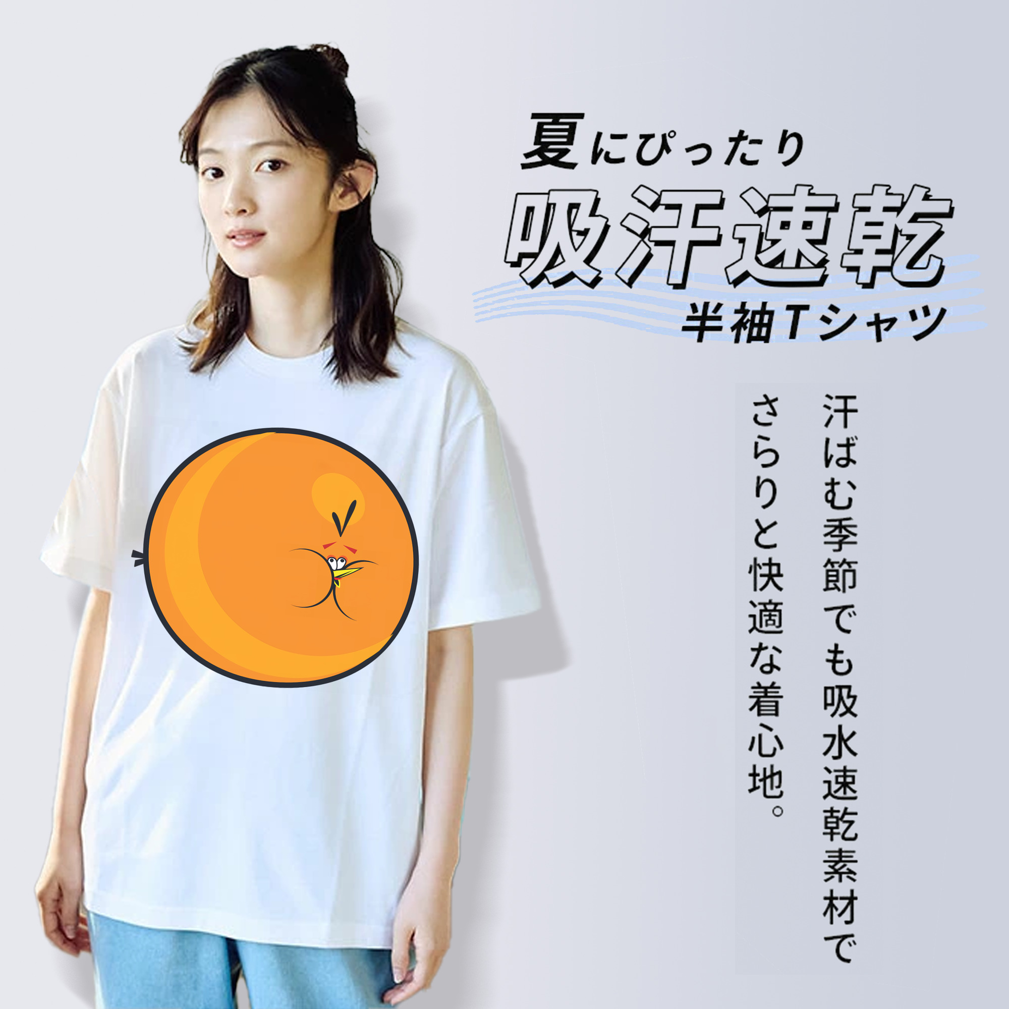 Angry Birds アングリーバード レディースカジュアルプリントTシャツ（綿100％）