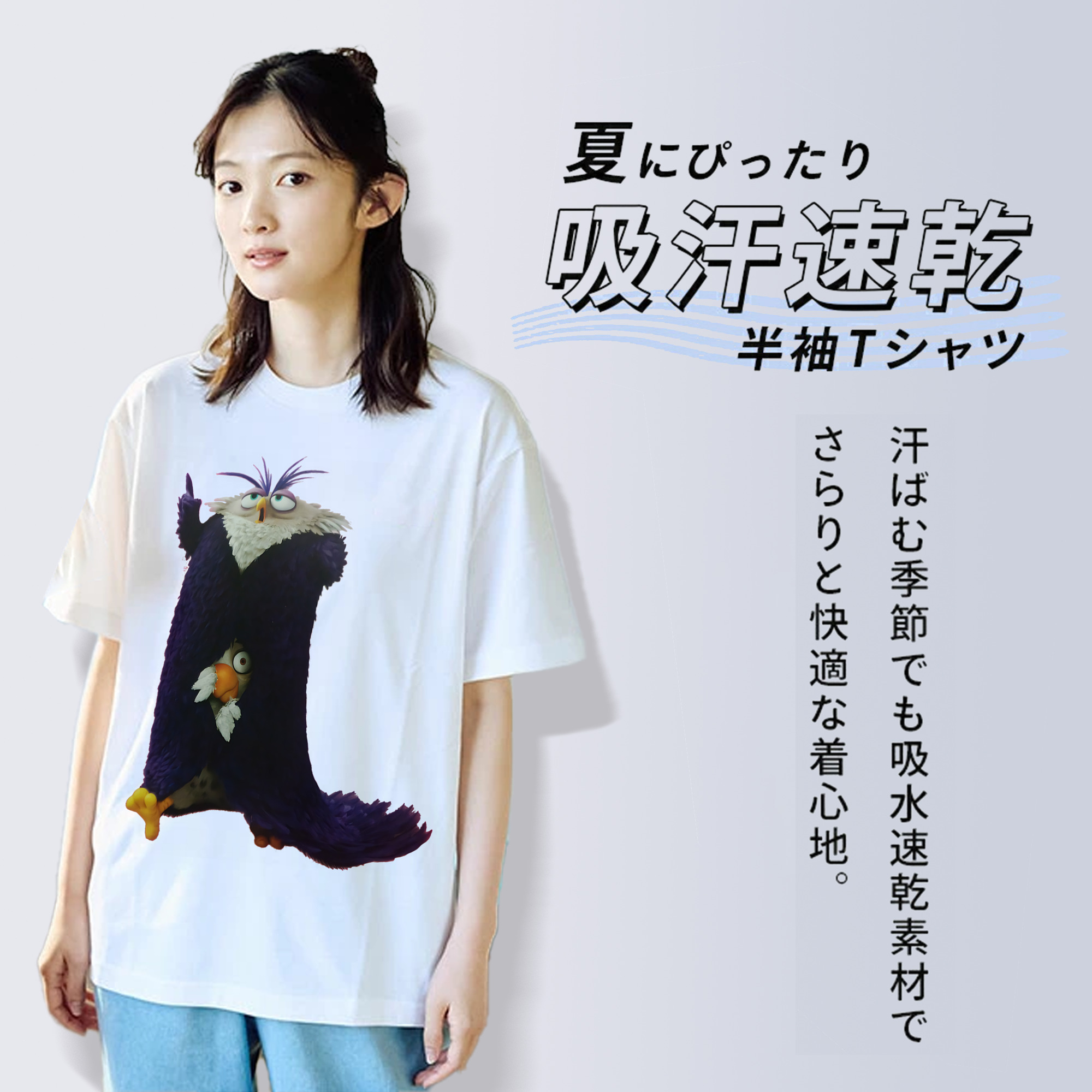 Angry Birds アングリーバード レディースカジュアルプリントTシャツ（綿100％）