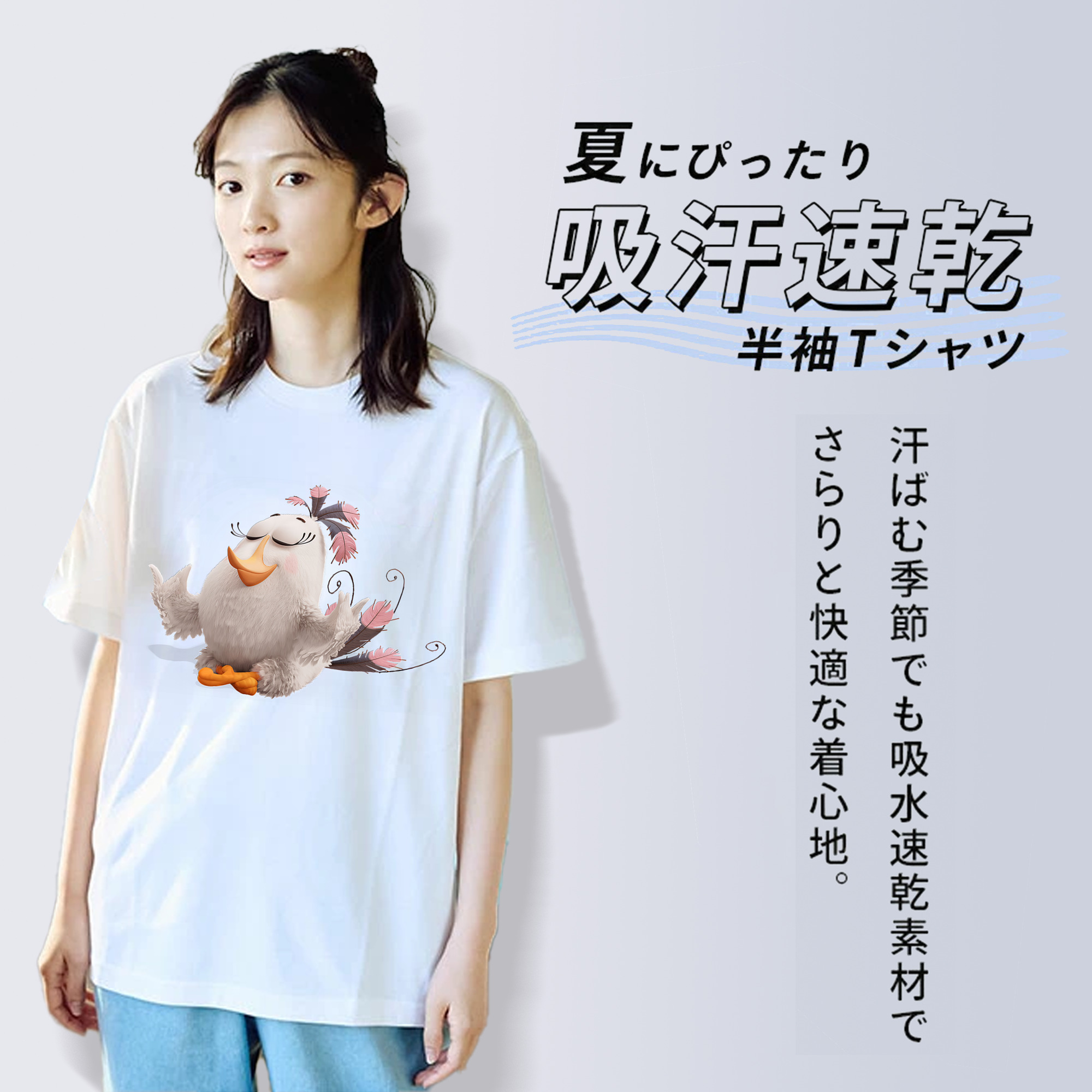 Angry Birds アングリーバード レディースカジュアルプリントTシャツ（綿100％）