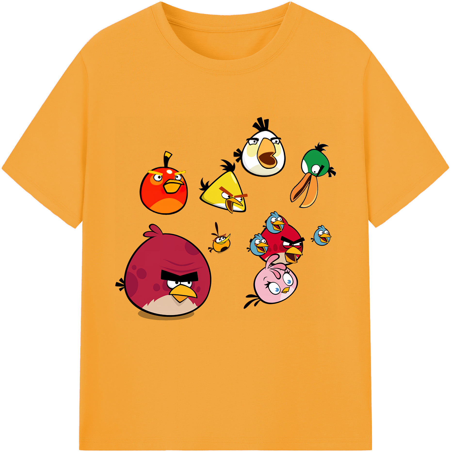 （画像用） Angry Birds アングリーバード レディースカジュアルプリントTシャツ（綿100％）