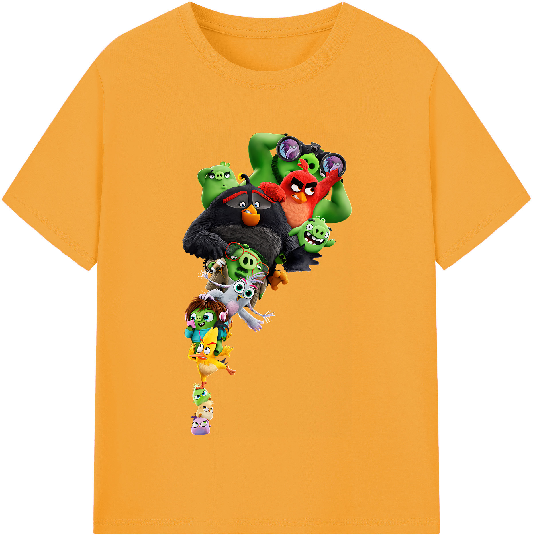 （画像用） Angry Birds アングリーバード レディースカジュアルプリントTシャツ（綿100％）