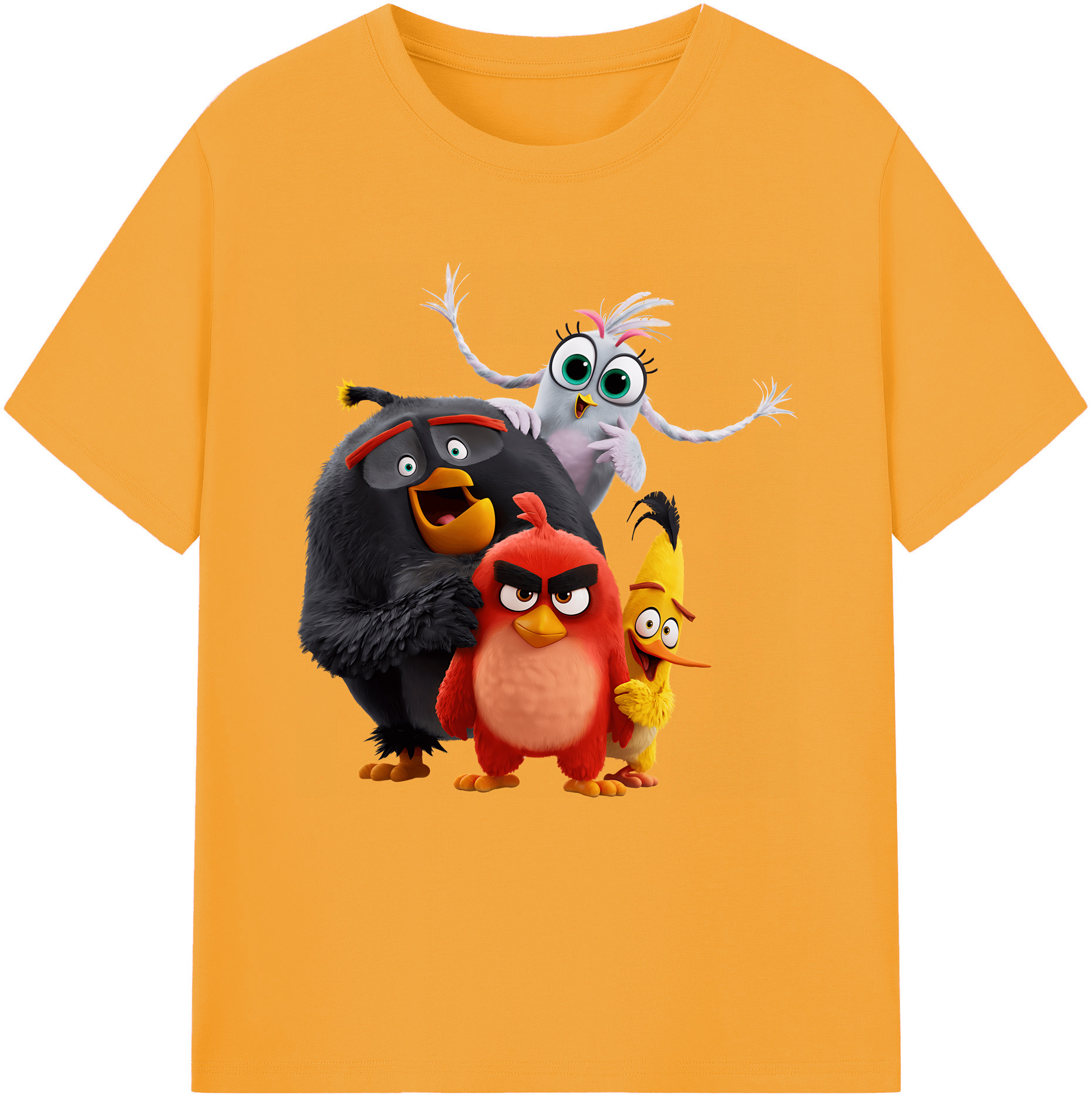 （画像用） Angry Birds アングリーバード レディースカジュアルプリントTシャツ（綿100％）