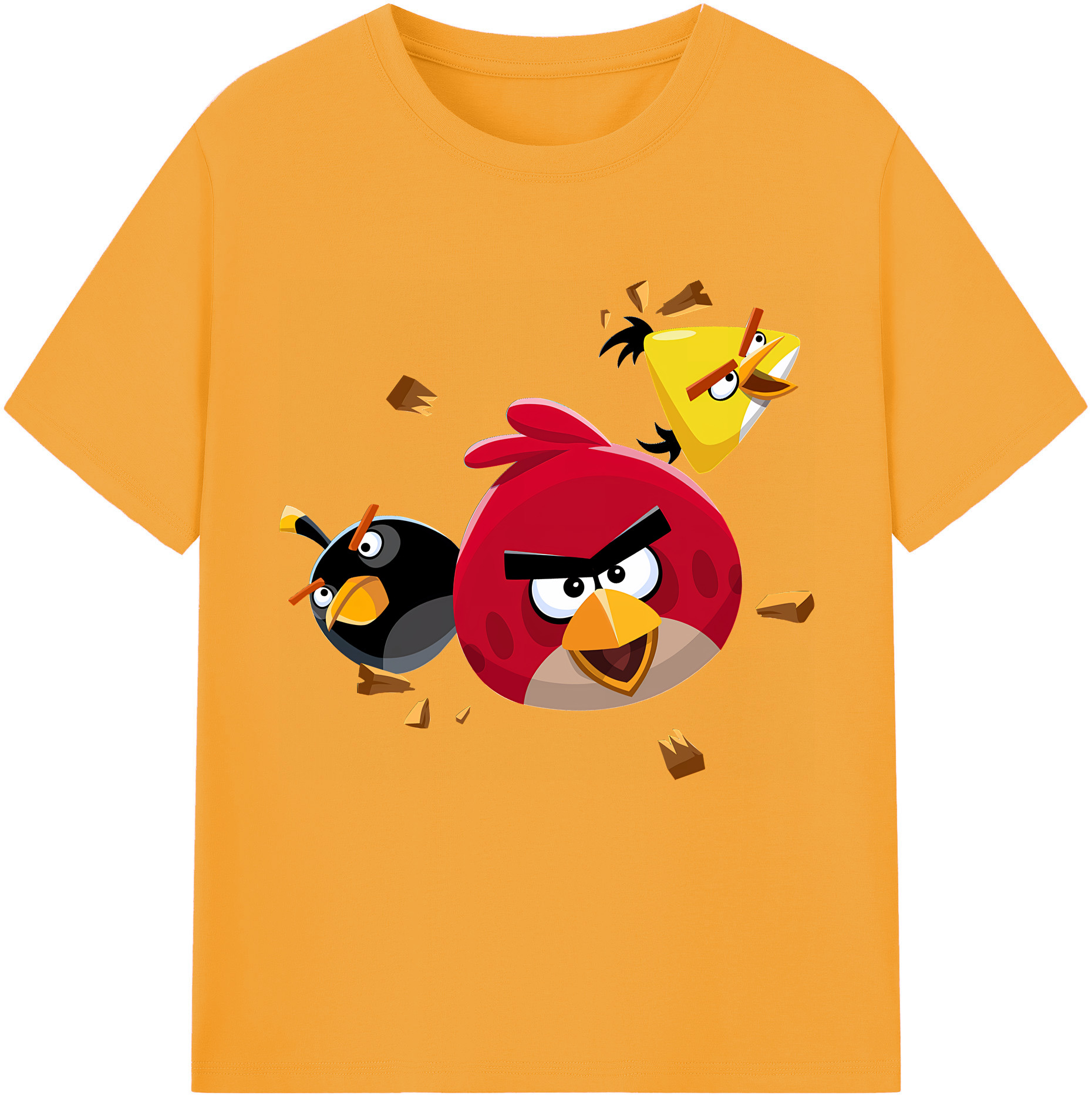 （画像用） Angry Birds アングリーバード レディースカジュアルプリントTシャツ（綿100％）