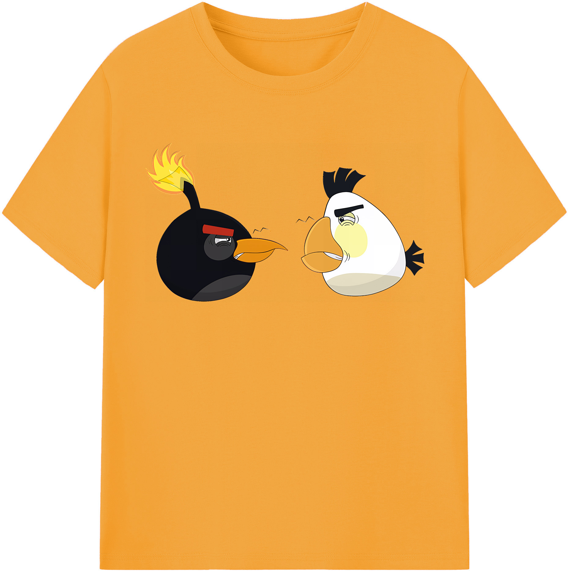 （画像用） Angry Birds アングリーバード レディースカジュアルプリントTシャツ（綿100％）