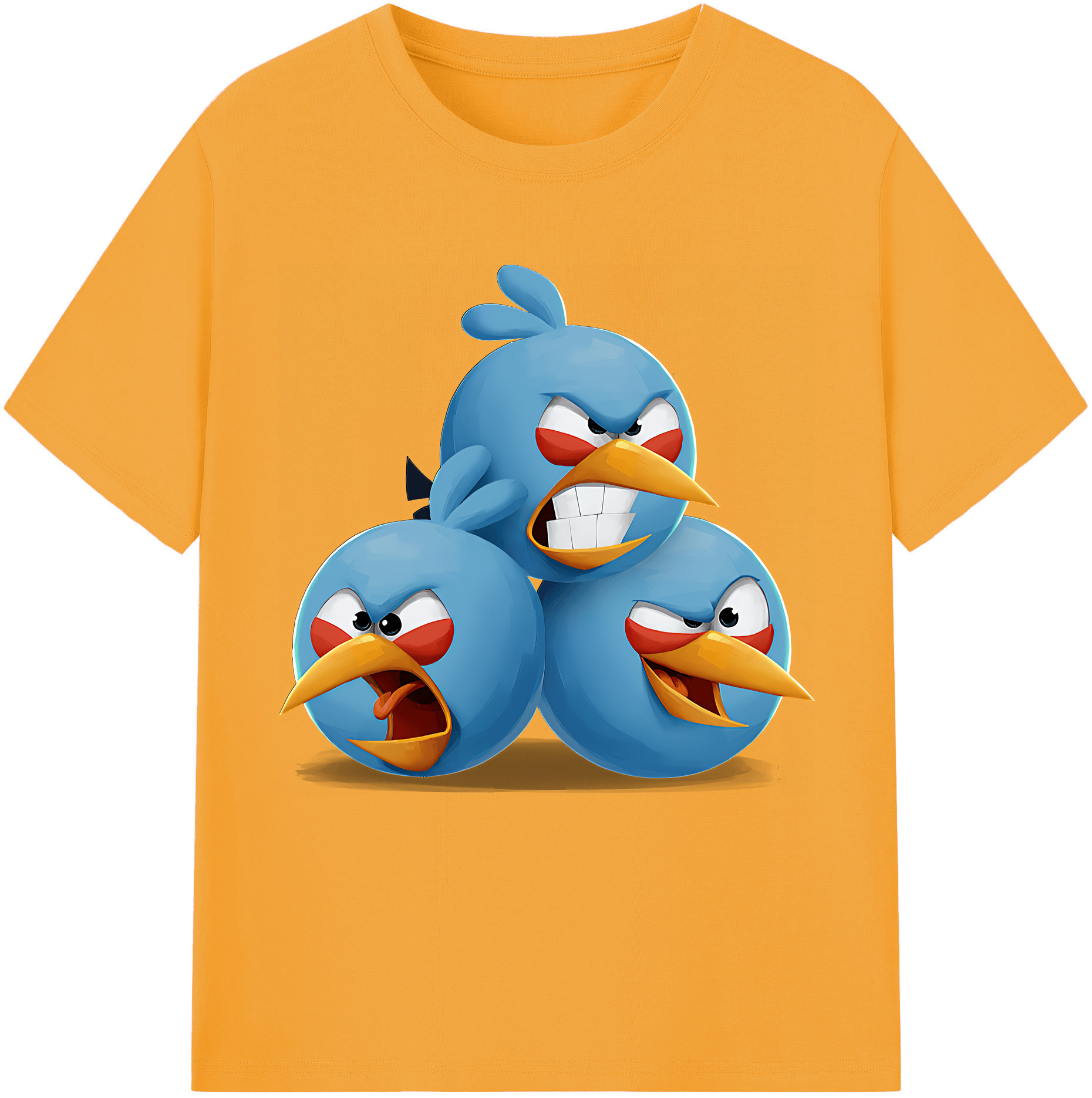 （画像用） Angry Birds アングリーバード レディースカジュアルプリントTシャツ（綿100％）