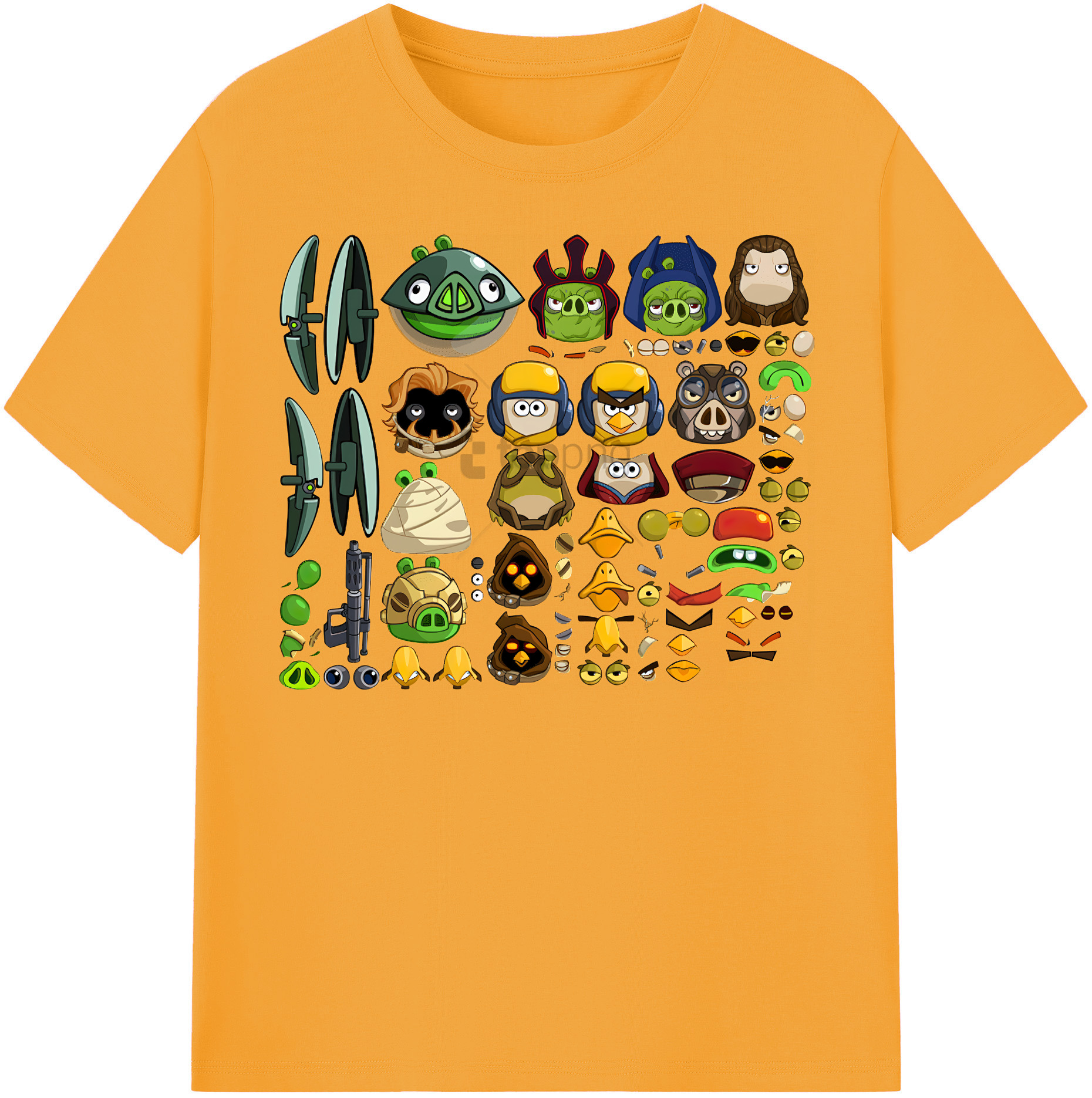 （画像用） Angry Birds アングリーバード レディースカジュアルプリントTシャツ（綿100％）