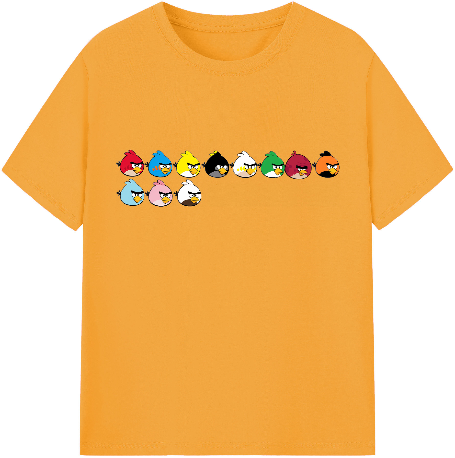 （画像用） Angry Birds アングリーバード レディースカジュアルプリントTシャツ（綿100％）