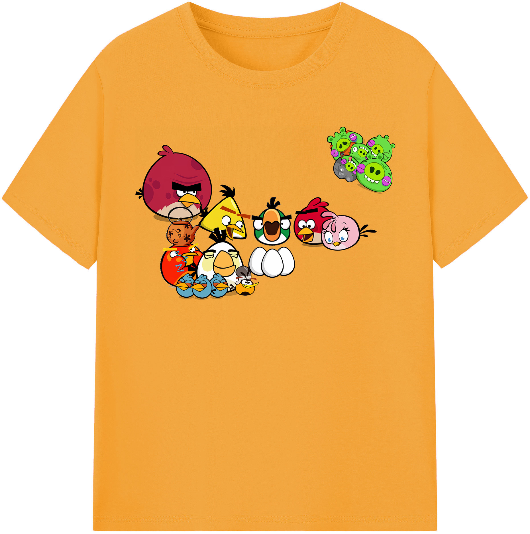 （画像用） Angry Birds アングリーバード レディースカジュアルプリントTシャツ（綿100％）
