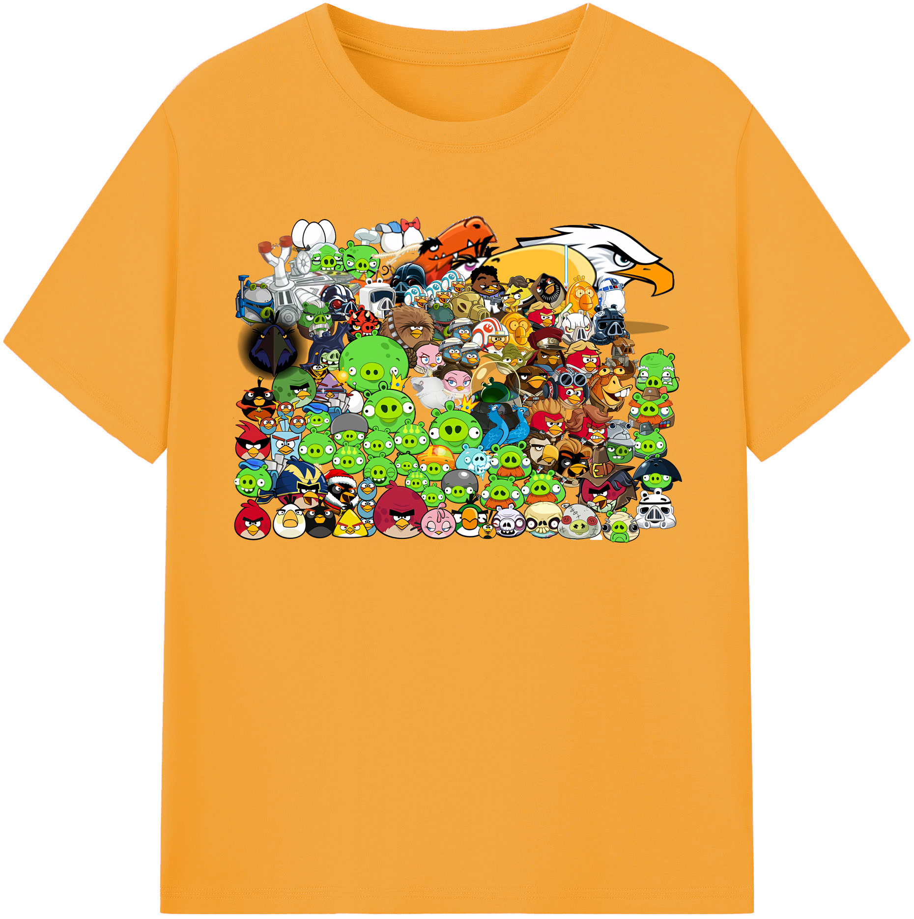 （画像用） Angry Birds アングリーバード レディースカジュアルプリントTシャツ（綿100％）