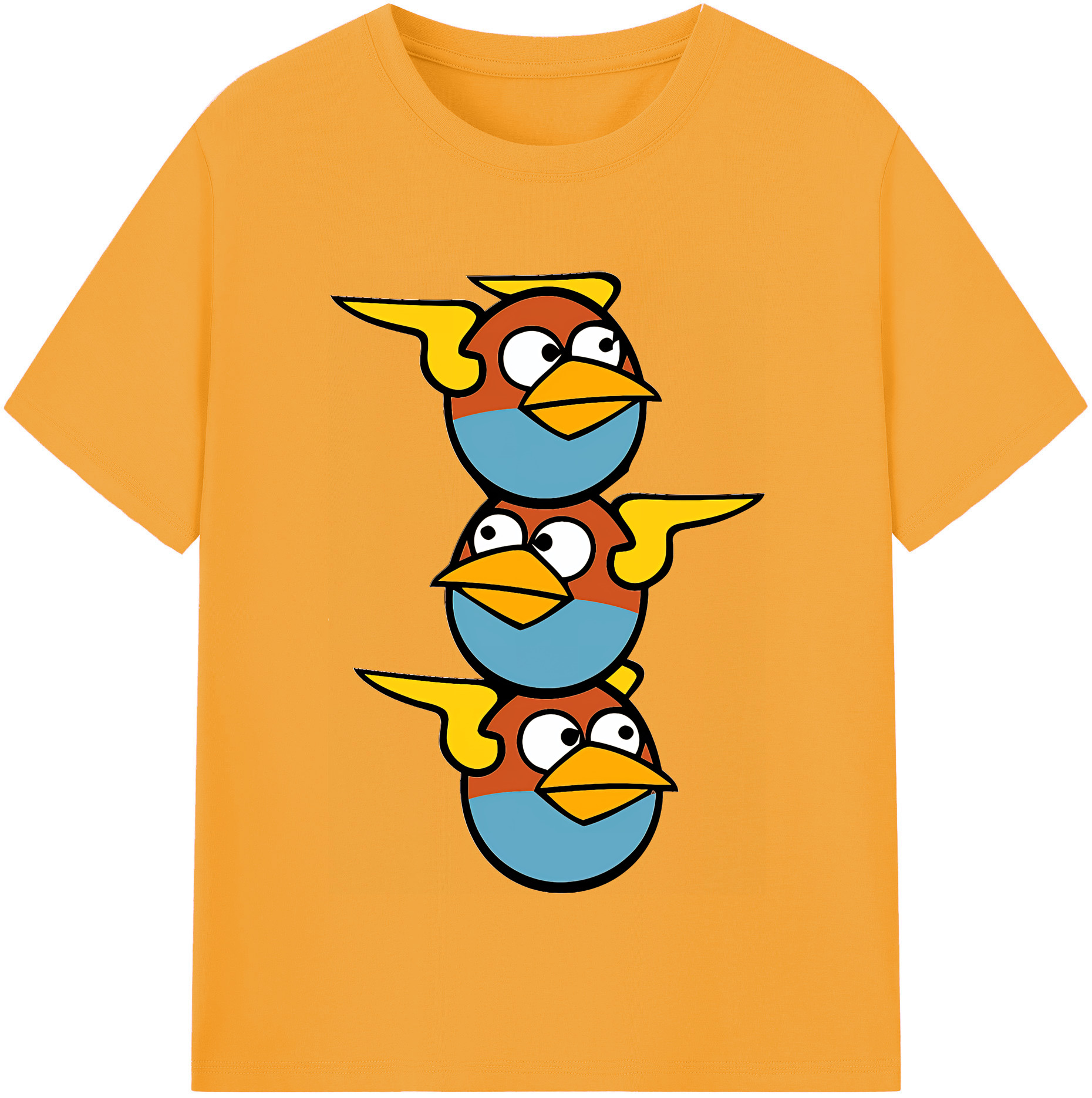 （画像用） Angry Birds アングリーバード レディースカジュアルプリントTシャツ（綿100％）