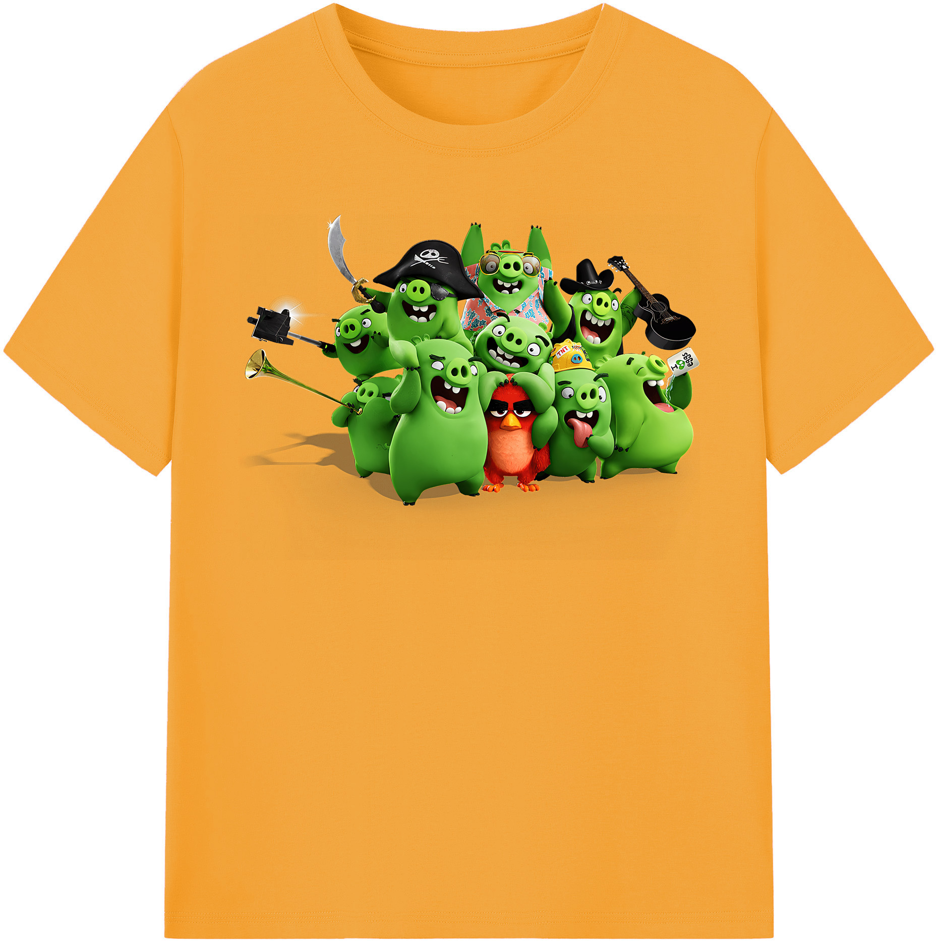 （画像用） Angry Birds アングリーバード レディースカジュアルプリントTシャツ（綿100％）