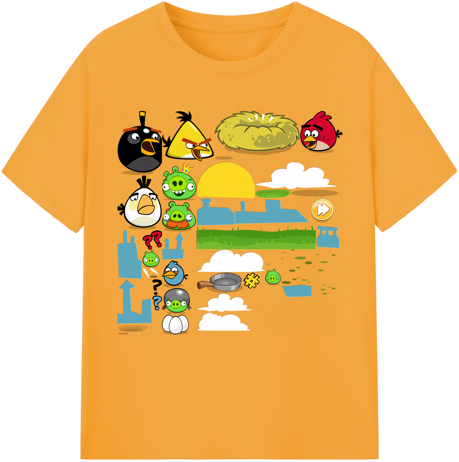 （画像用） Angry Birds アングリーバード レディースカジュアルプリントTシャツ（綿100％）