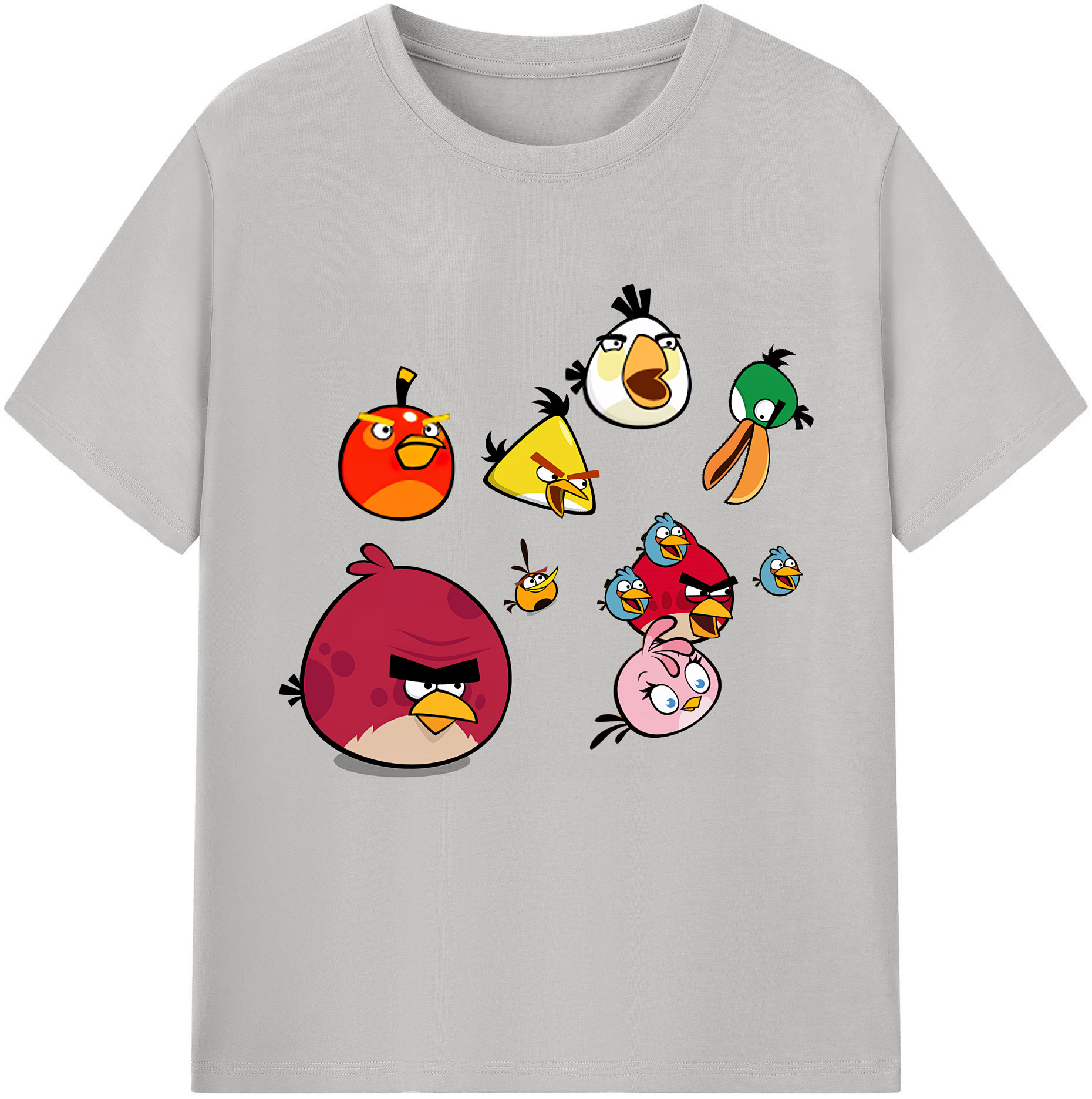 （画像用） Angry Birds アングリーバード レディースカジュアルプリントTシャツ（綿100％）