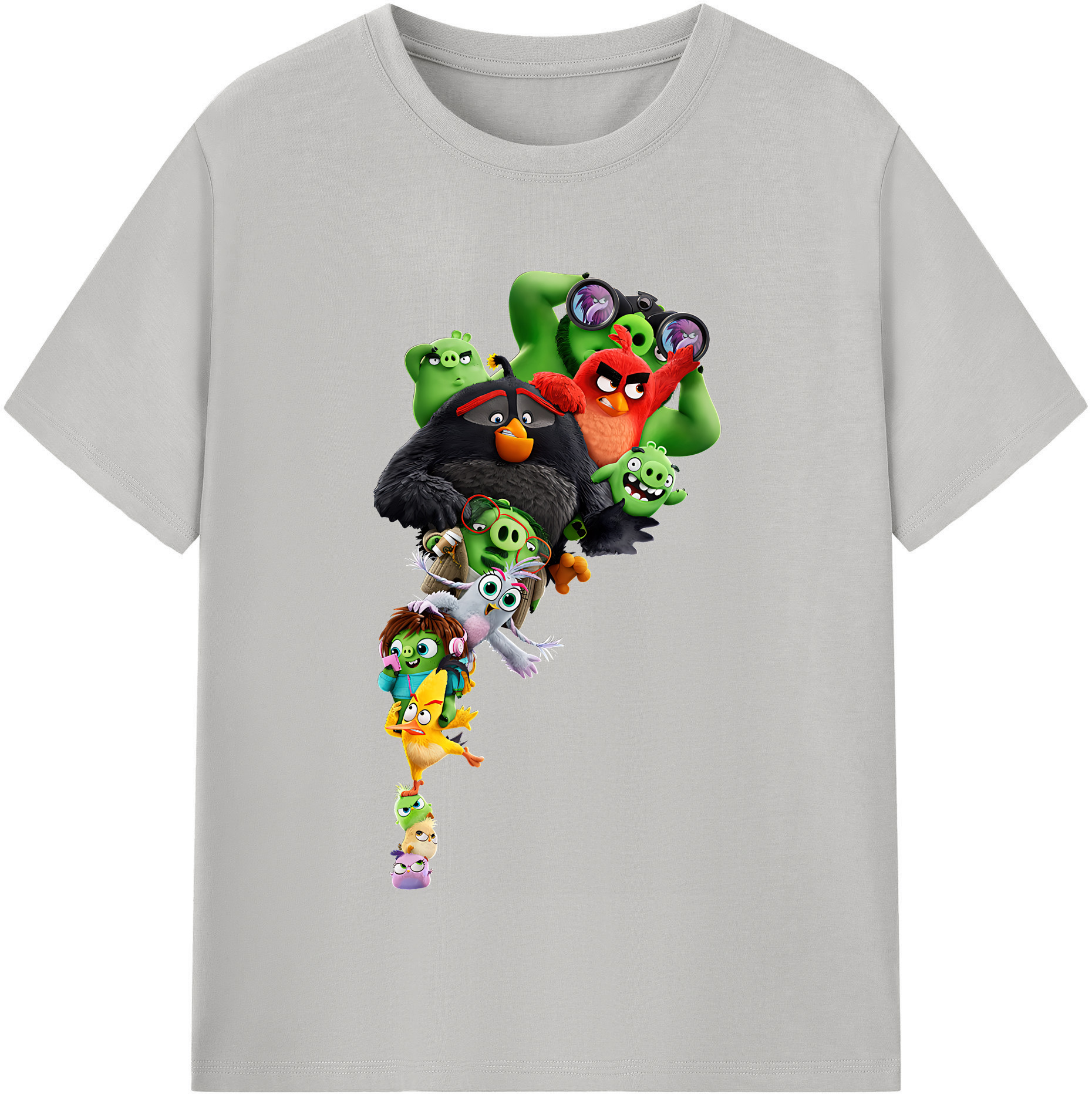 （画像用） Angry Birds アングリーバード レディースカジュアルプリントTシャツ（綿100％）