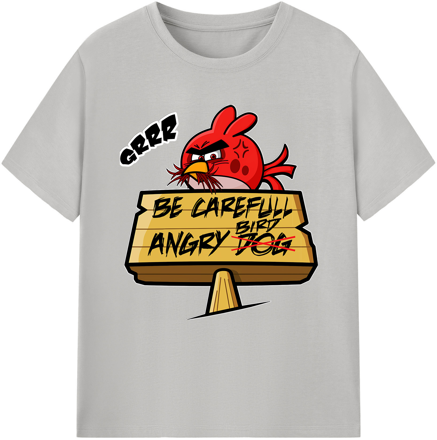 （画像用） Angry Birds アングリーバード レディースカジュアルプリントTシャツ（綿100％）