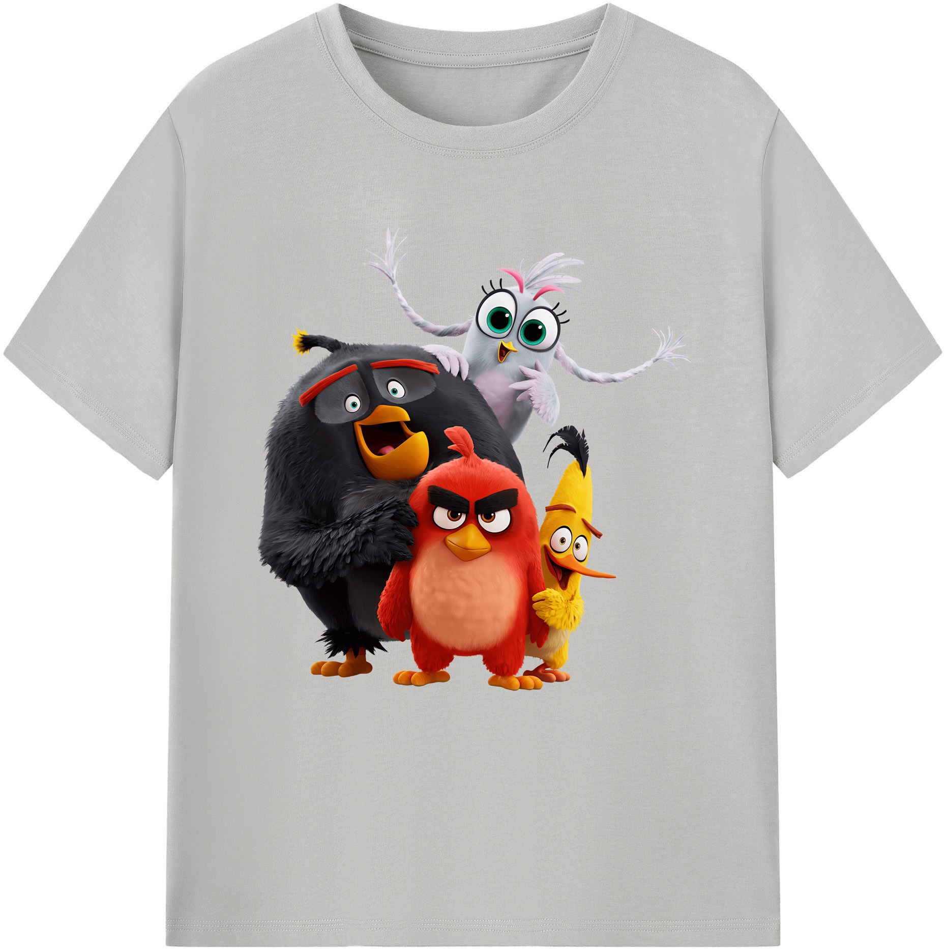 （画像用） Angry Birds アングリーバード レディースカジュアルプリントTシャツ（綿100％）