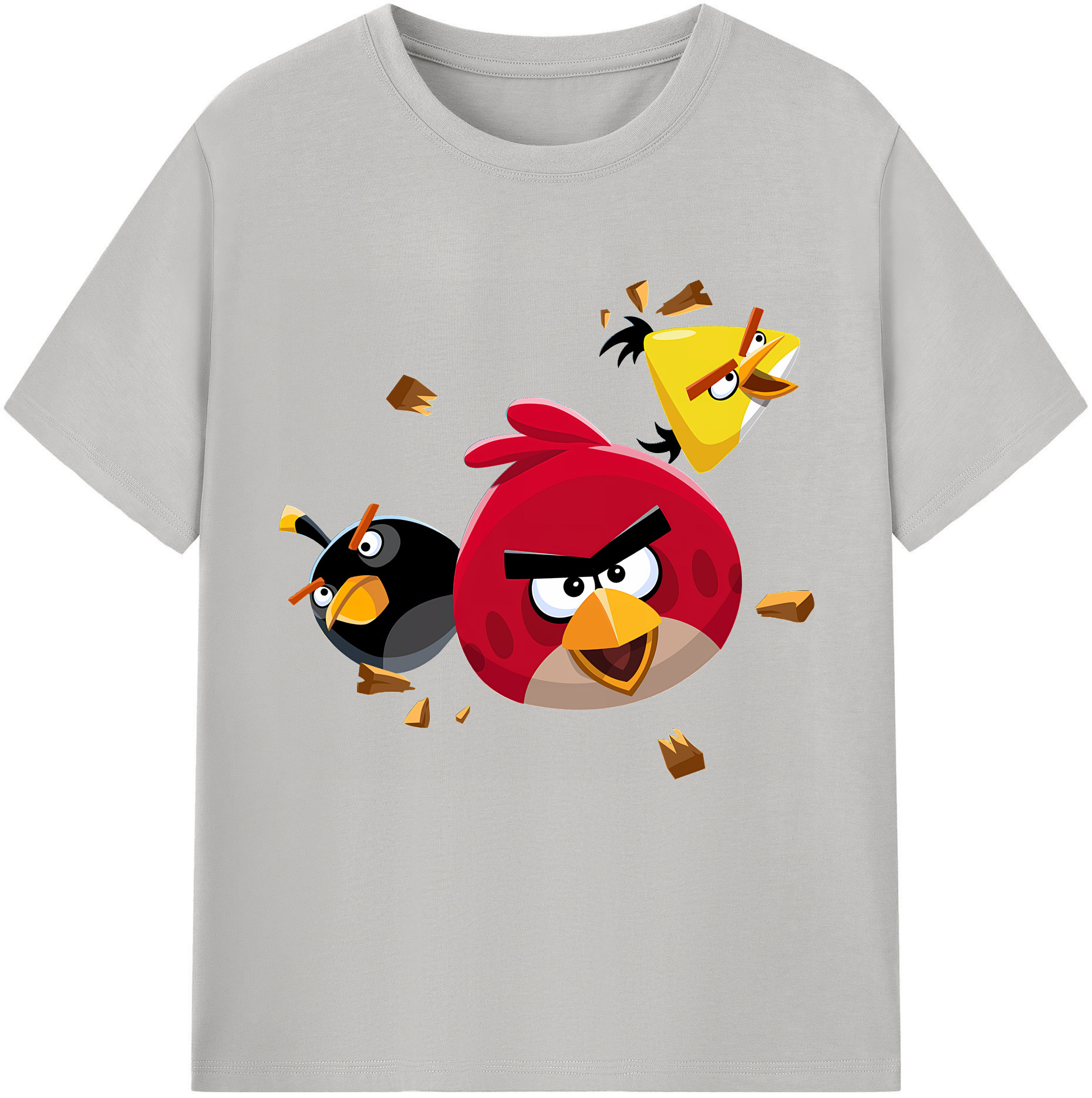 （画像用） Angry Birds アングリーバード レディースカジュアルプリントTシャツ（綿100％）