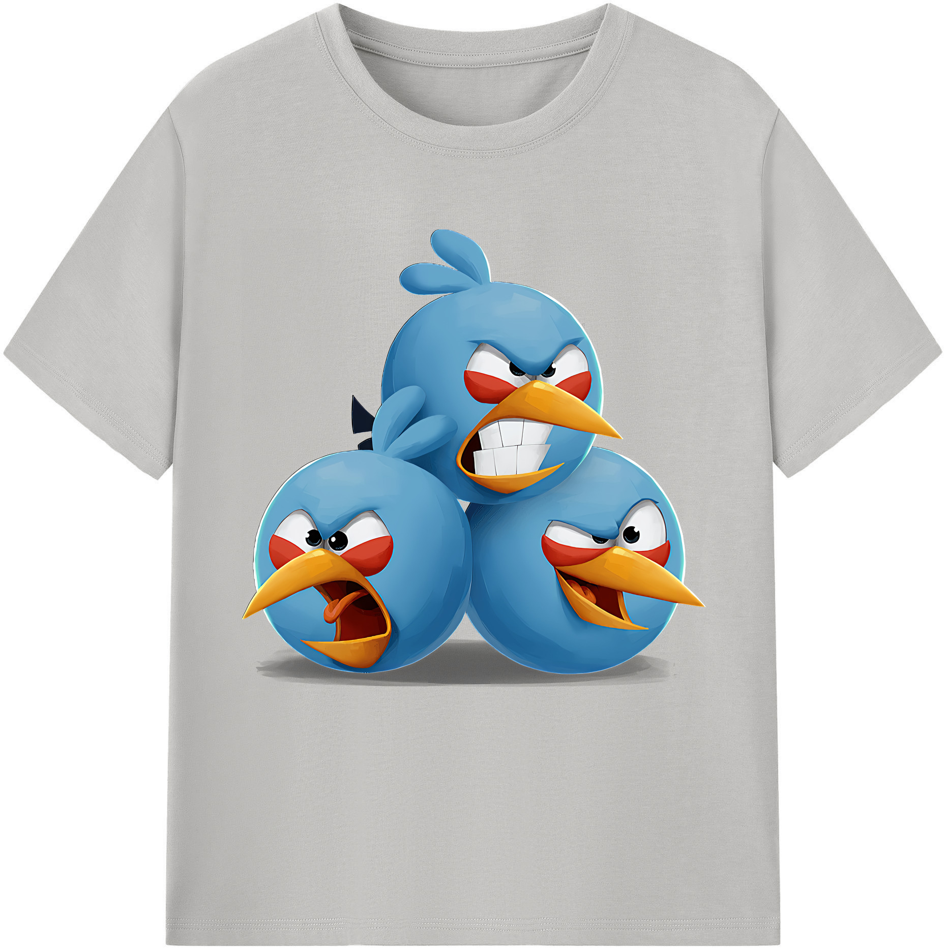 （画像用） Angry Birds アングリーバード レディースカジュアルプリントTシャツ（綿100％）