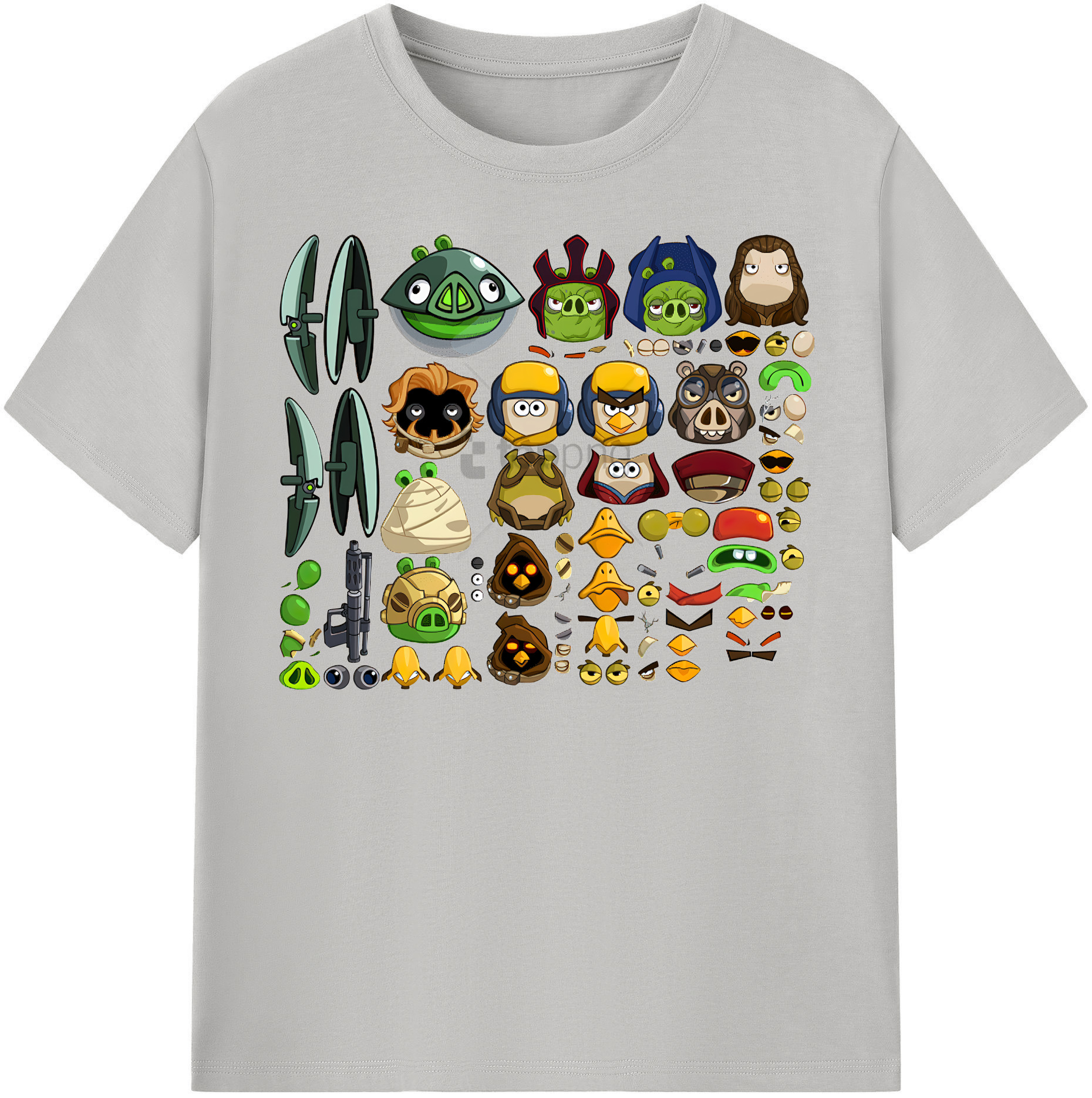 （画像用） Angry Birds アングリーバード レディースカジュアルプリントTシャツ（綿100％）