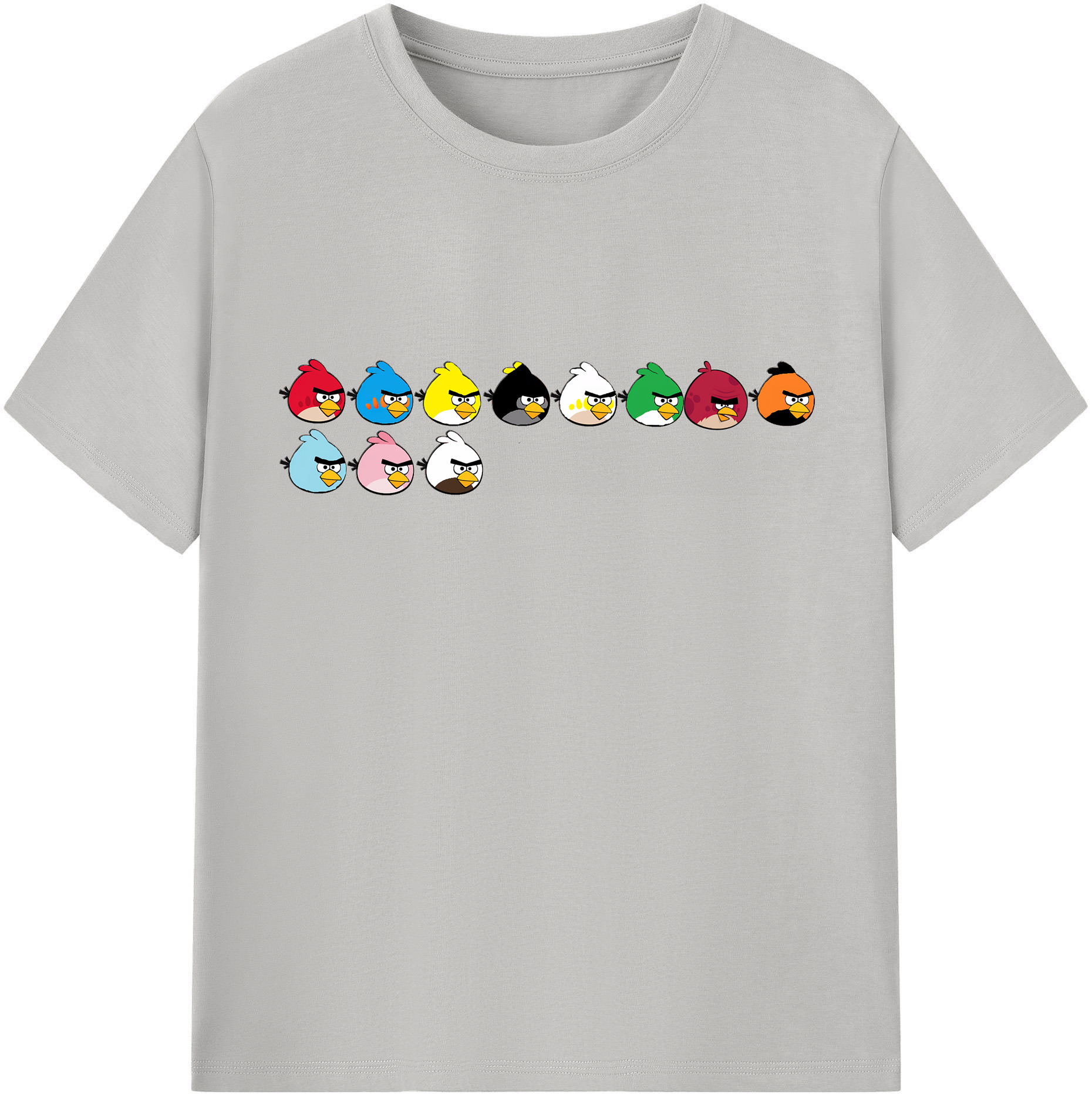 （画像用） Angry Birds アングリーバード レディースカジュアルプリントTシャツ（綿100％）