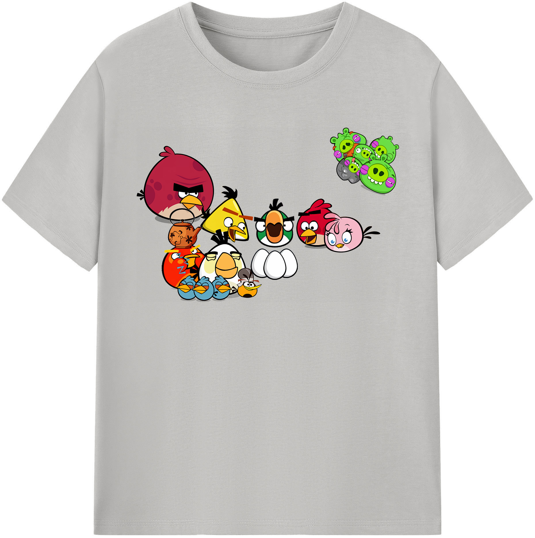 （画像用） Angry Birds アングリーバード レディースカジュアルプリントTシャツ（綿100％）