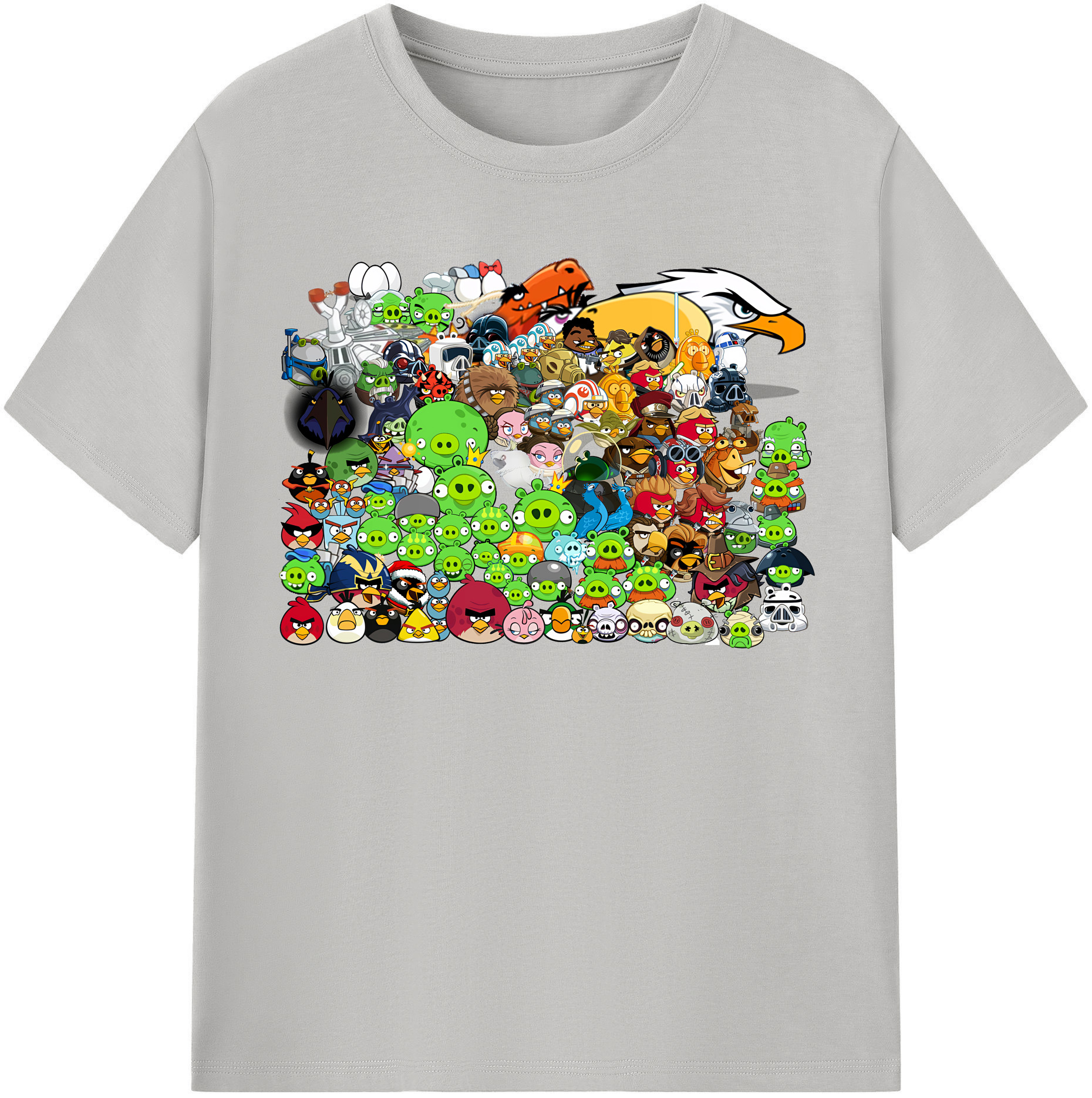 （画像用） Angry Birds アングリーバード レディースカジュアルプリントTシャツ（綿100％）