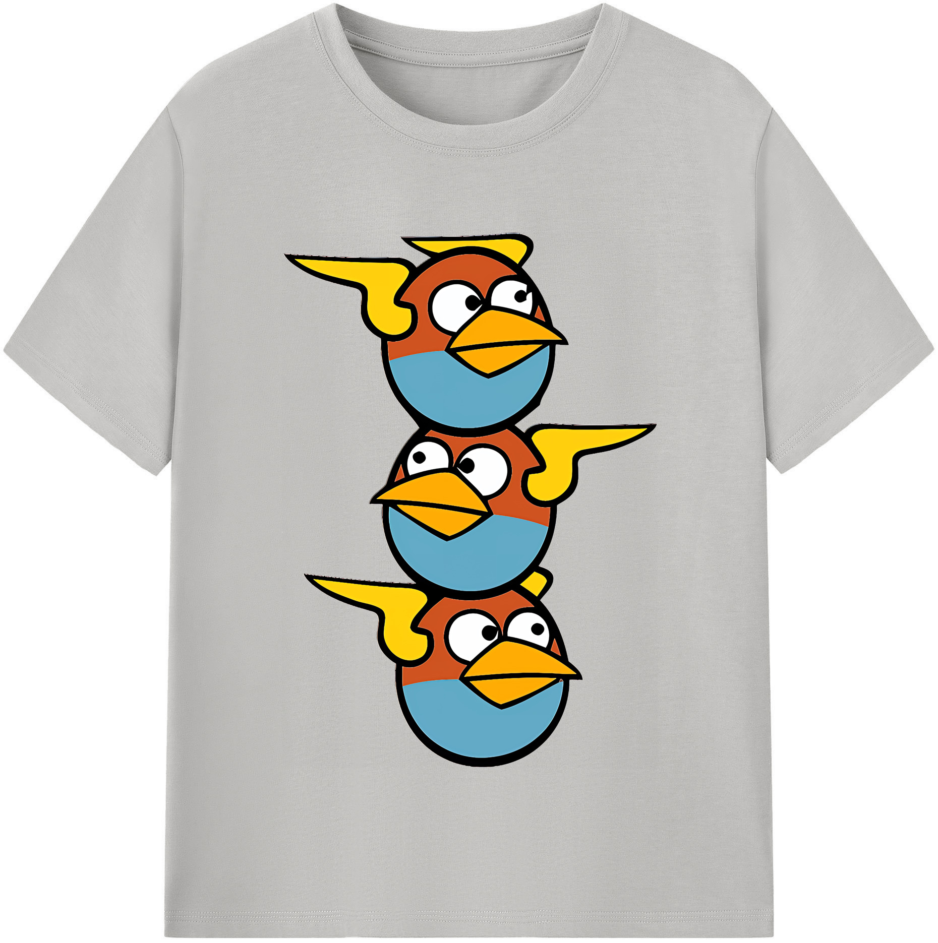 （画像用） Angry Birds アングリーバード レディースカジュアルプリントTシャツ（綿100％）