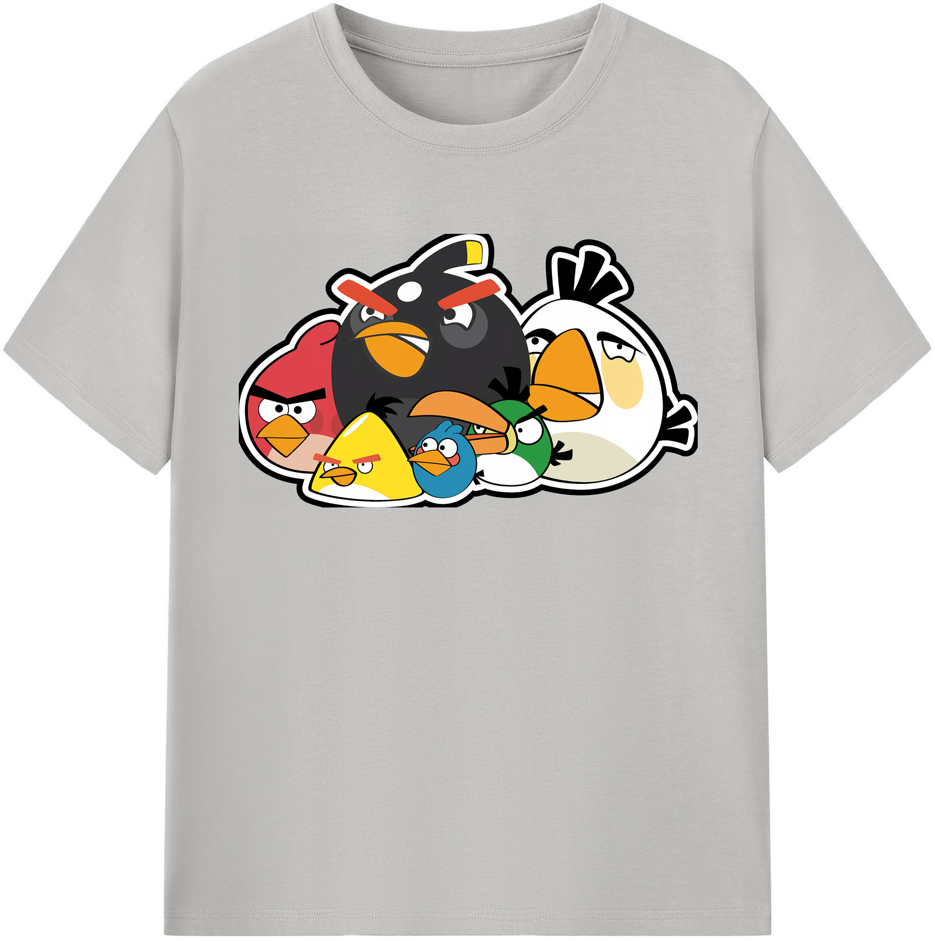 （画像用） Angry Birds アングリーバード レディースカジュアルプリントTシャツ（綿100％）