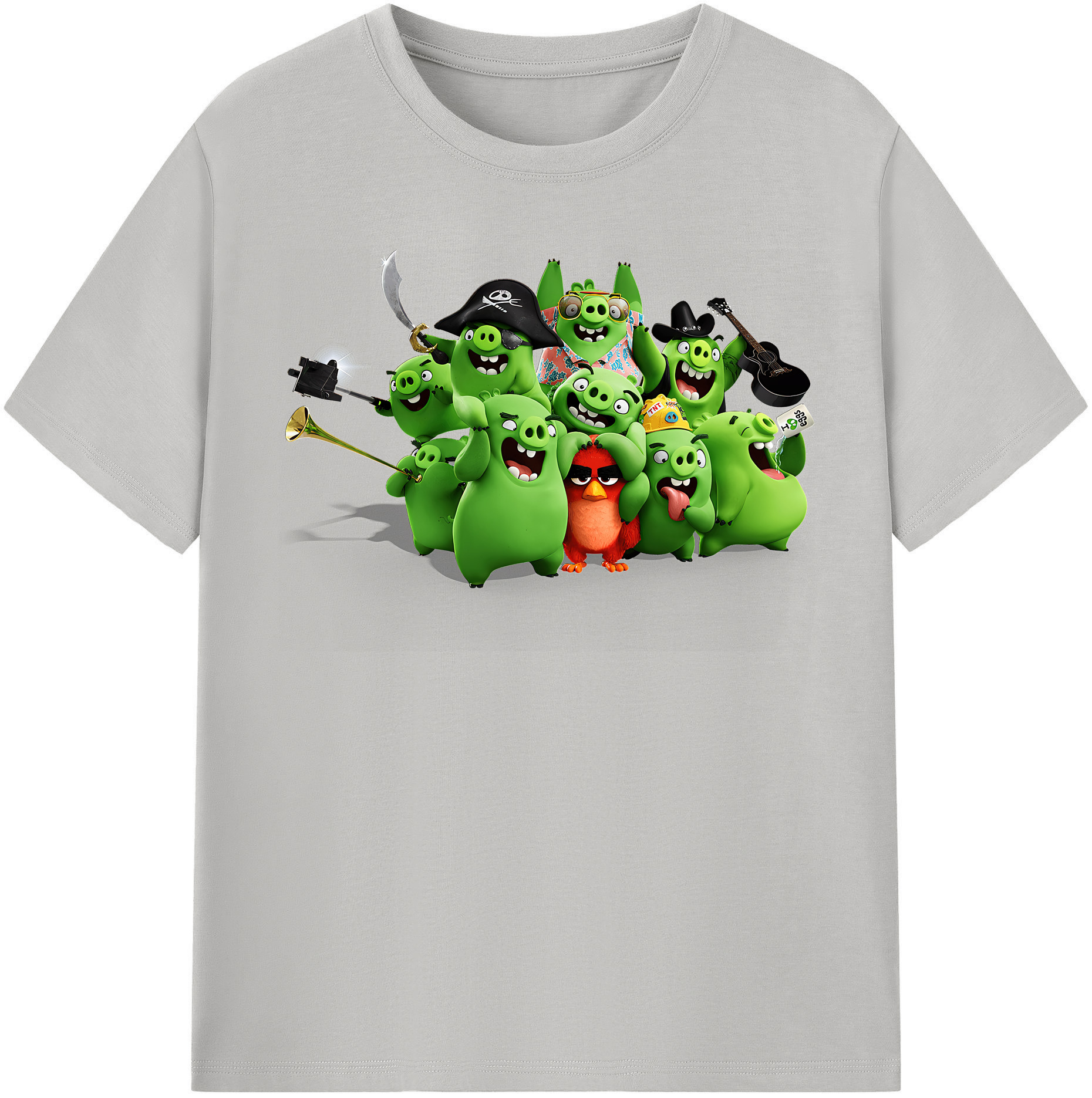 （画像用） Angry Birds アングリーバード レディースカジュアルプリントTシャツ（綿100％）