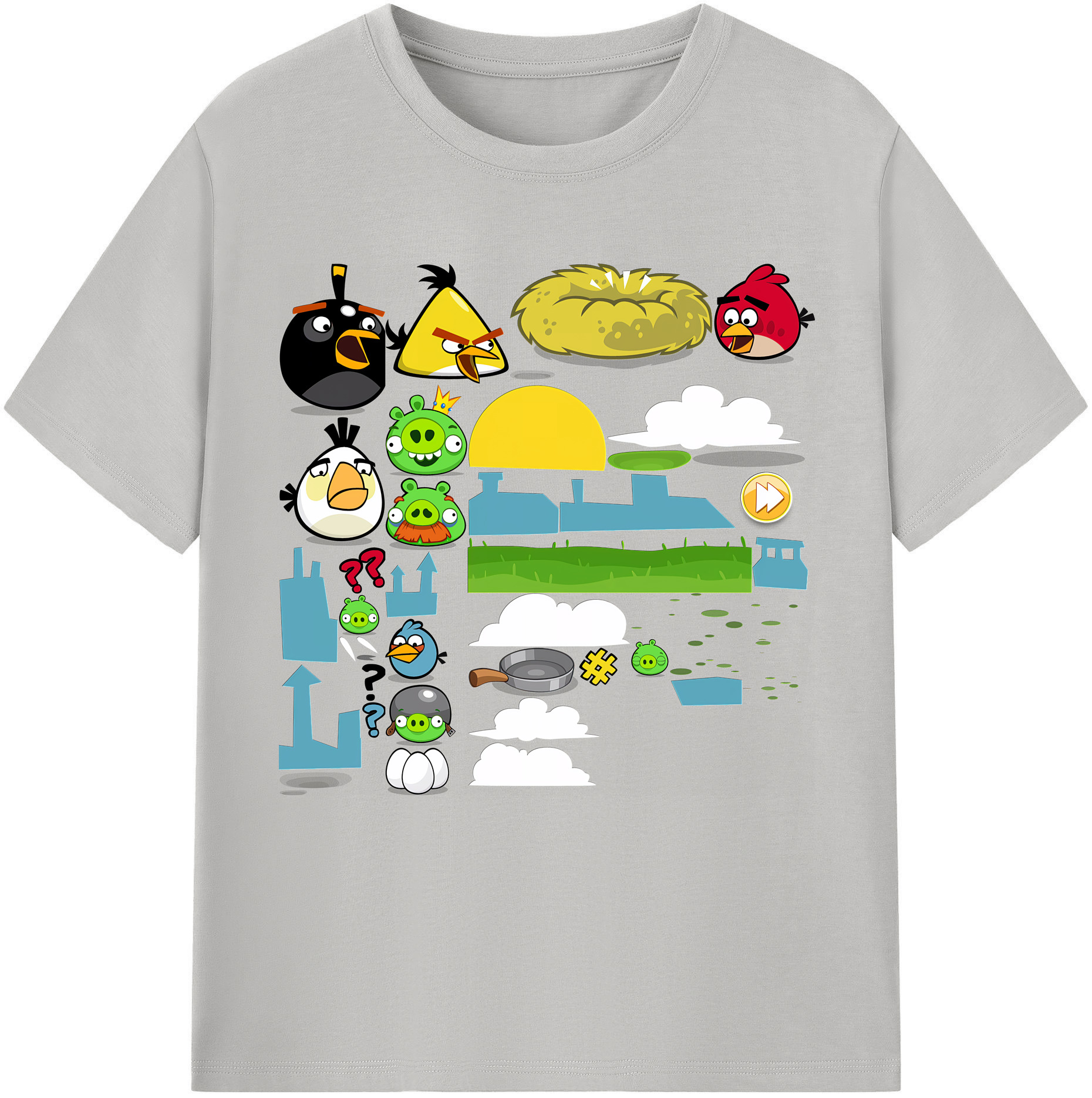 （画像用） Angry Birds アングリーバード レディースカジュアルプリントTシャツ（綿100％）