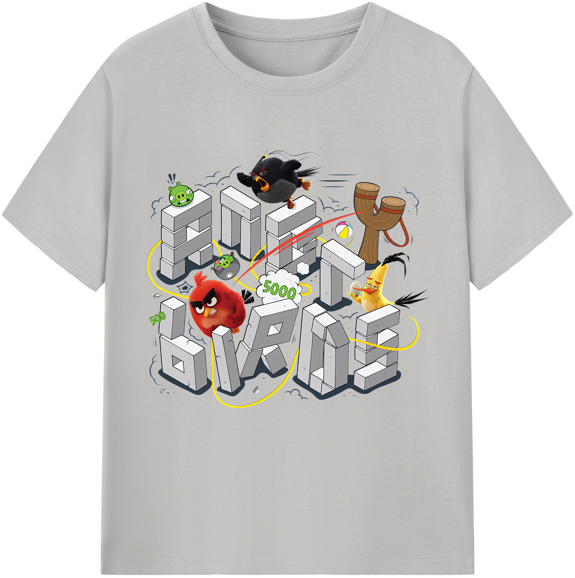 （画像用） Angry Birds アングリーバード レディースカジュアルプリントTシャツ（綿100％）