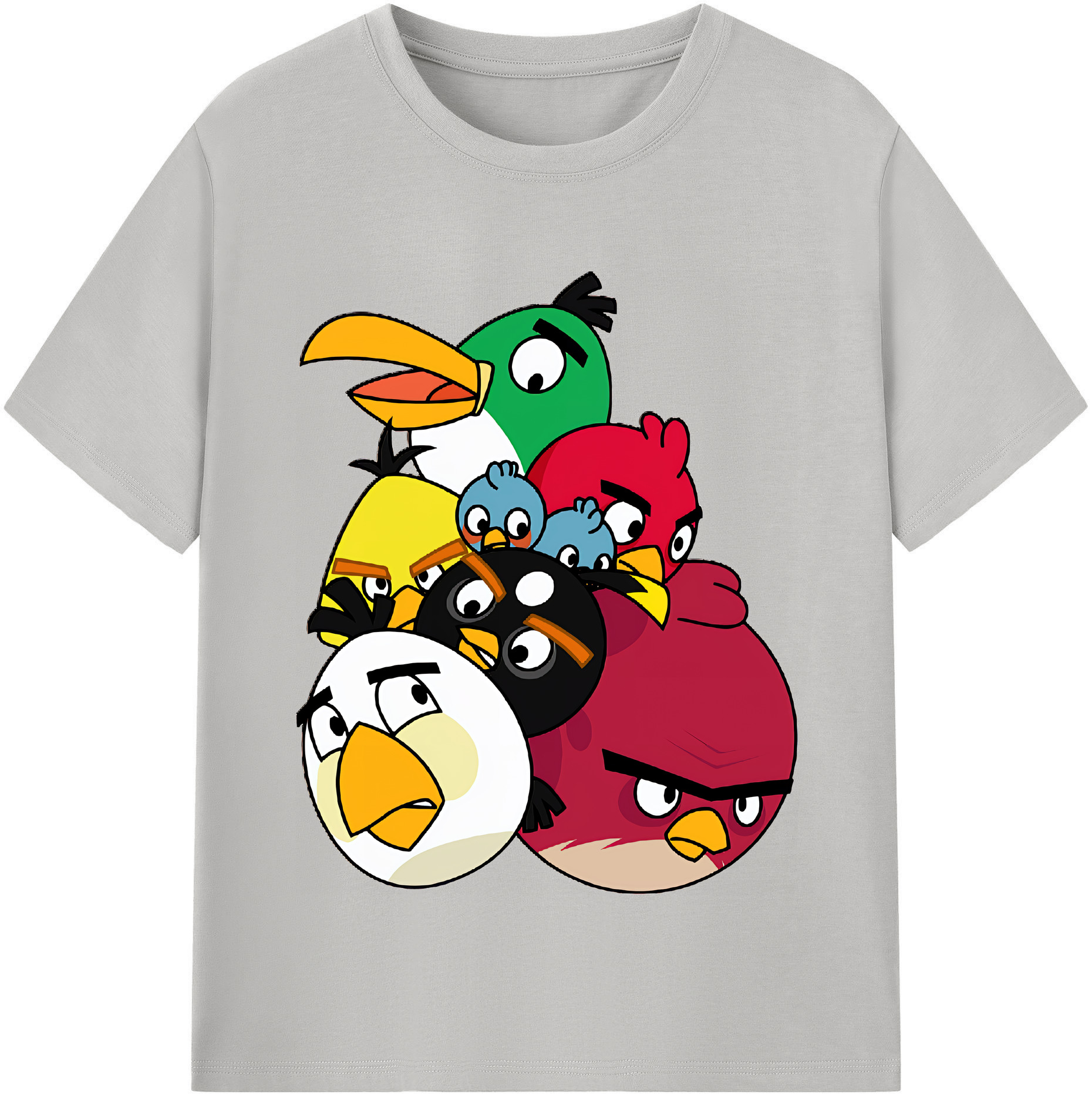 （画像用） Angry Birds アングリーバード レディースカジュアルプリントTシャツ（綿100％）