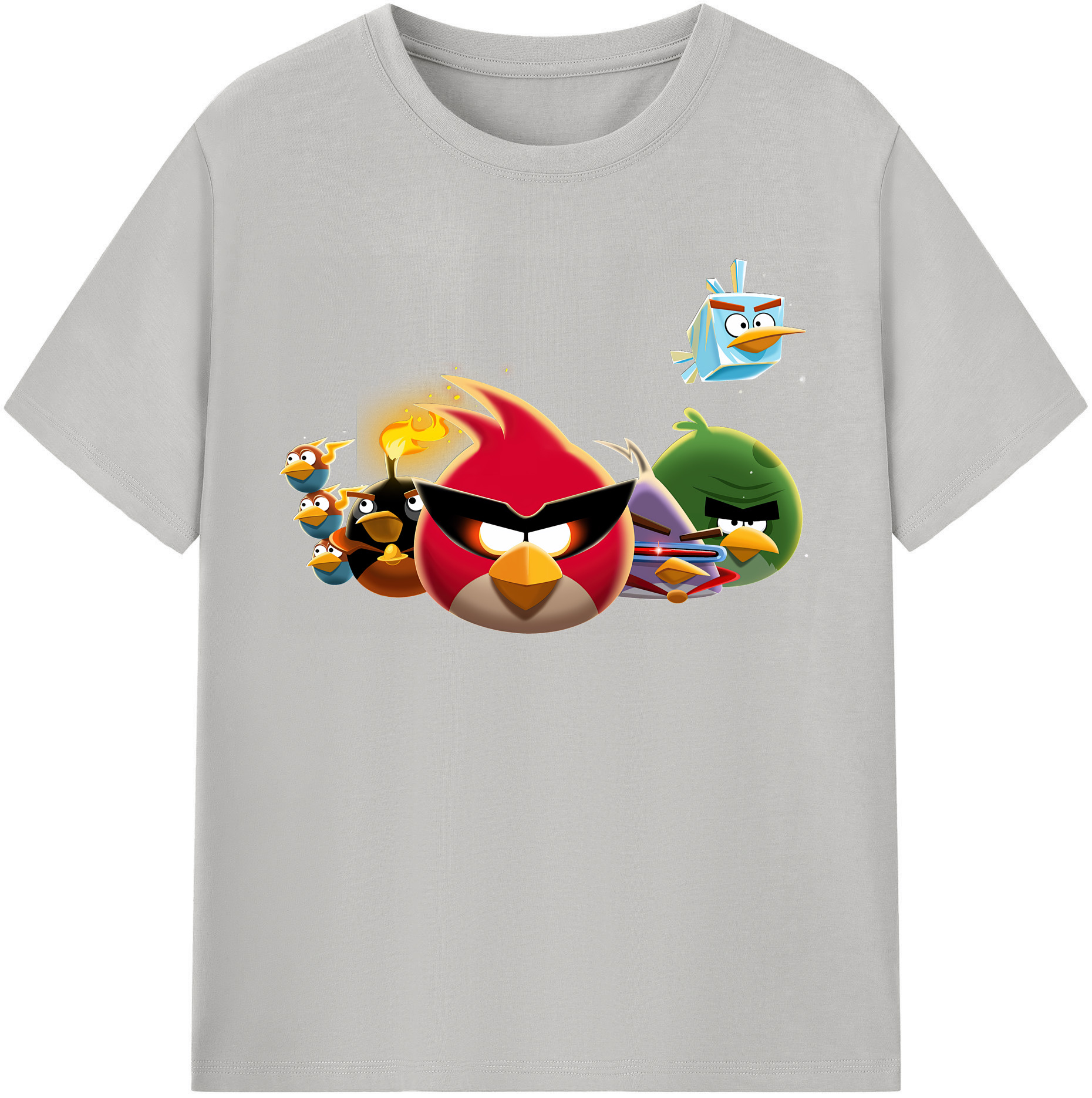 （画像用） Angry Birds アングリーバード レディースカジュアルプリントTシャツ（綿100％）