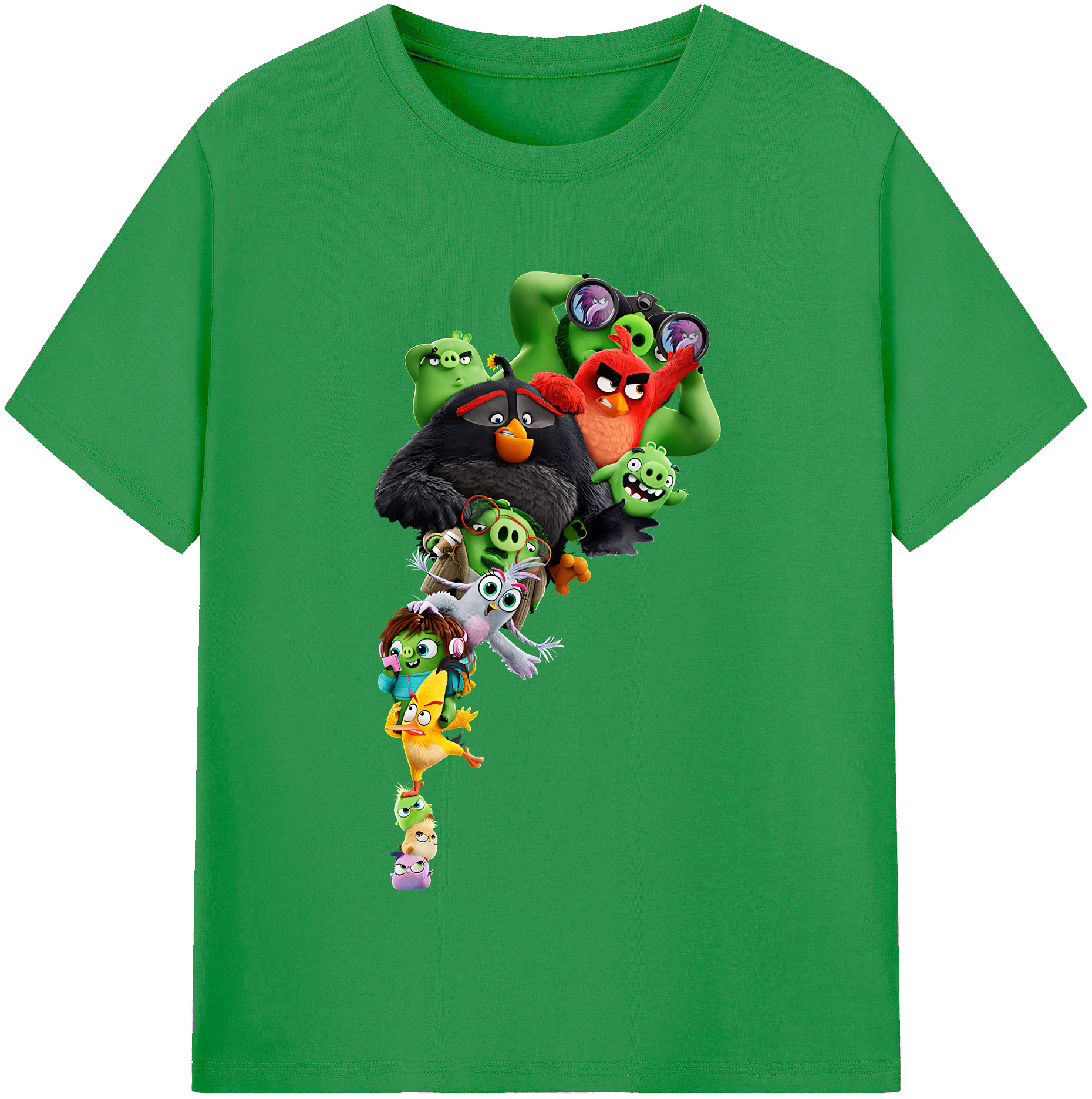 （画像用） Angry Birds アングリーバード レディースカジュアルプリントTシャツ（綿100％）