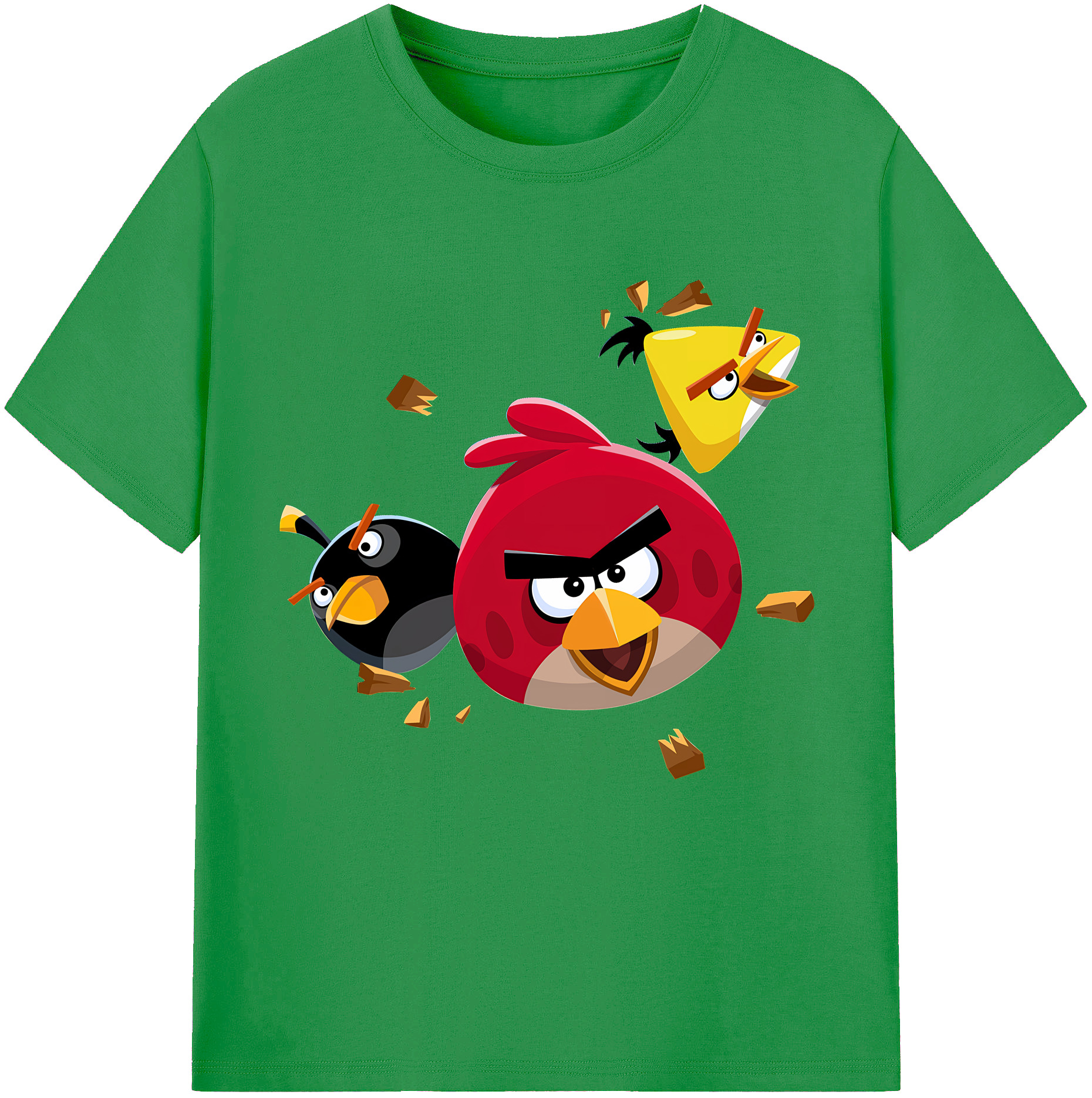 （画像用） Angry Birds アングリーバード レディースカジュアルプリントTシャツ（綿100％）