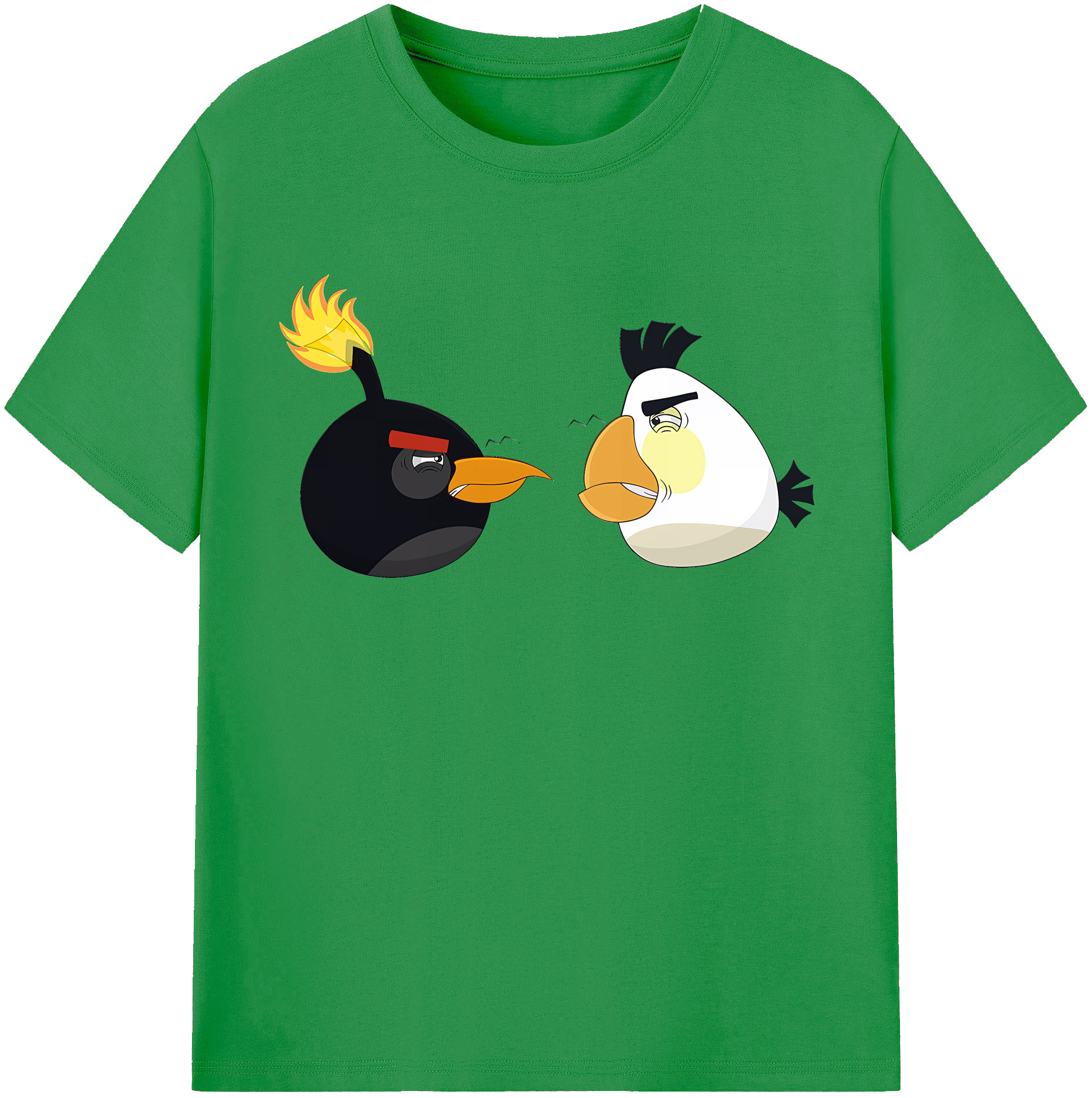 （画像用） Angry Birds アングリーバード レディースカジュアルプリントTシャツ（綿100％）
