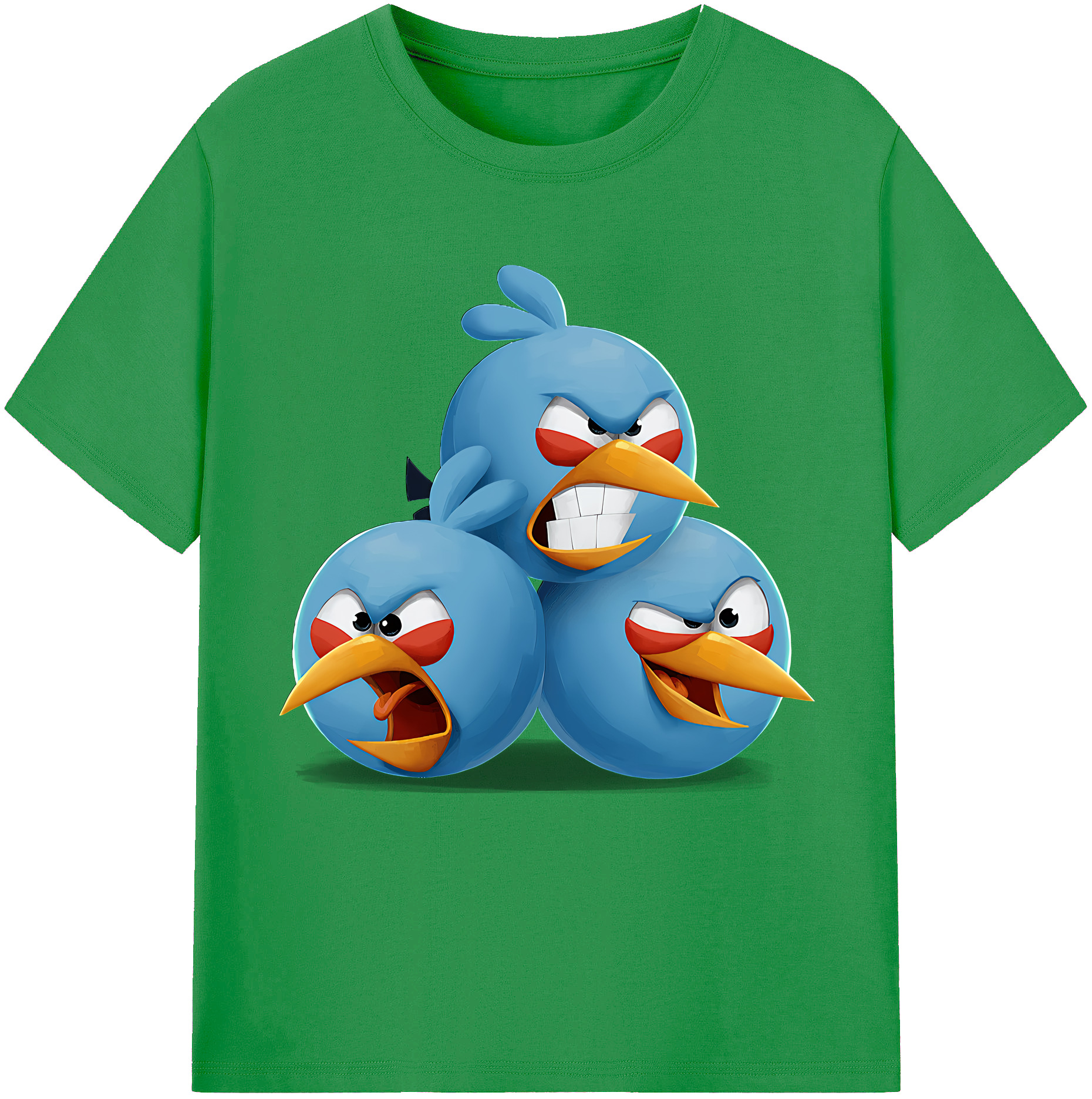 （画像用） Angry Birds アングリーバード レディースカジュアルプリントTシャツ（綿100％）